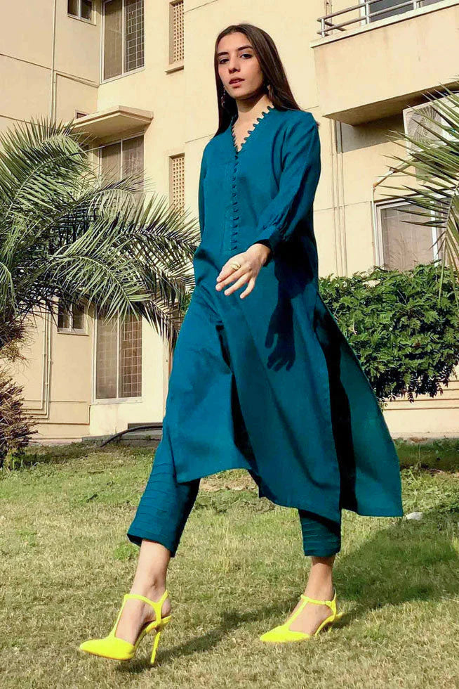 Diva 2Pc Cotton Solid Dress