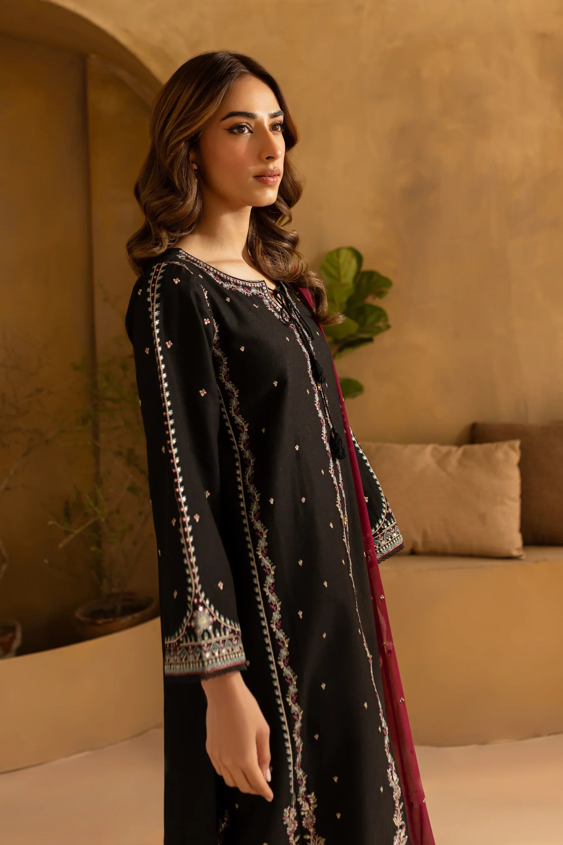 Dusk 3Pc Embroidered Dress