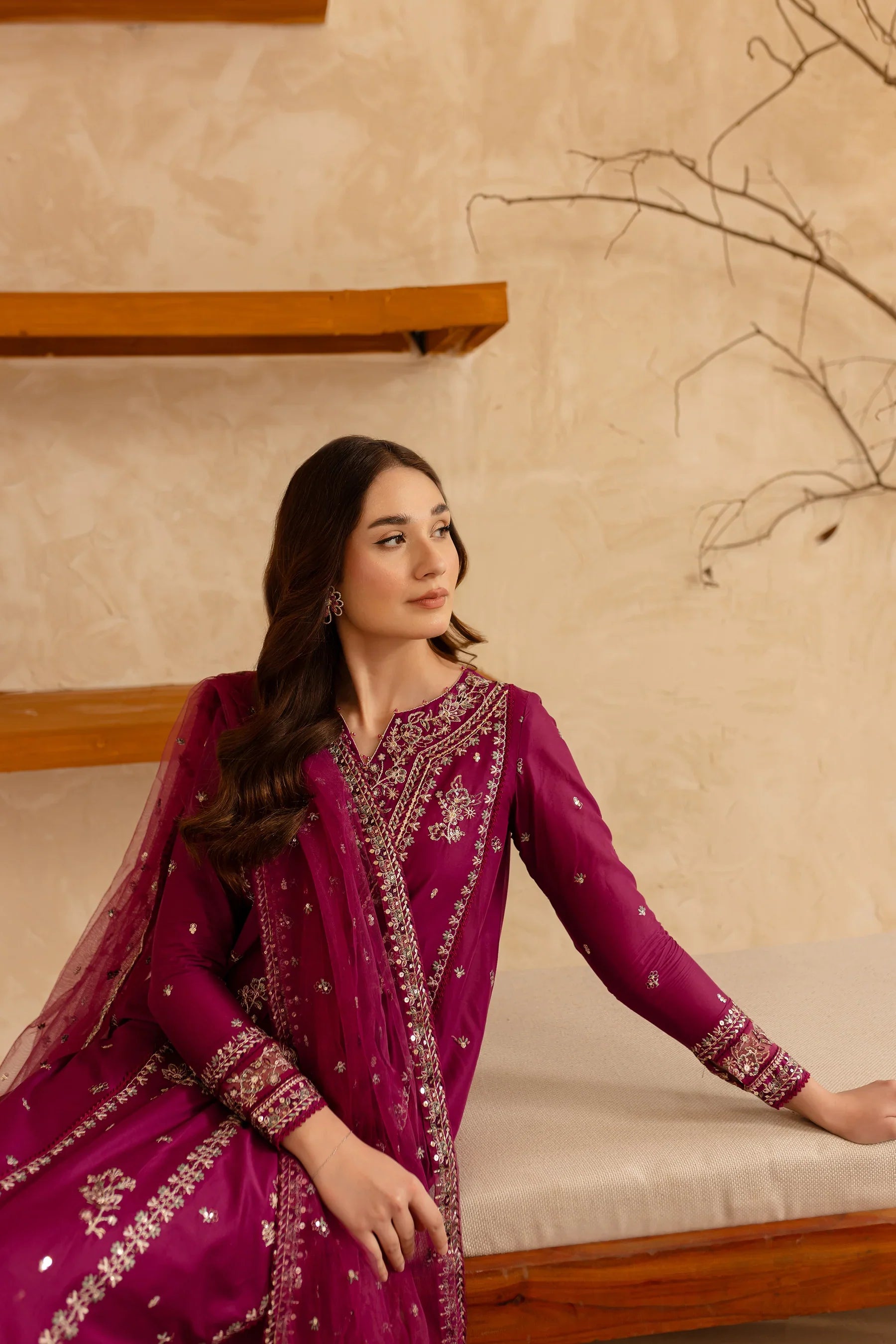 Ehaad 3Pc Embroidered Dress