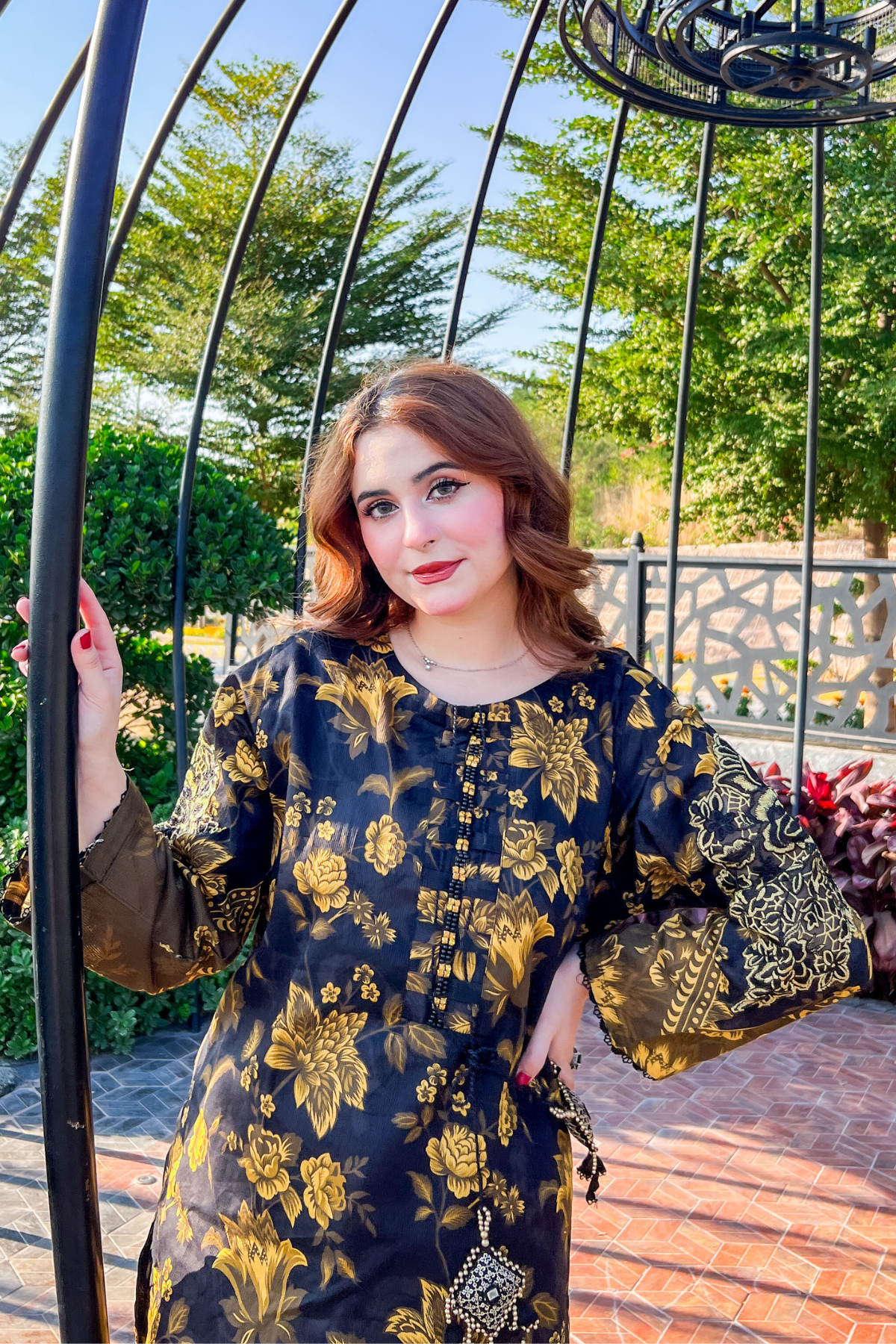 Enya 2Pc Embroidered Dress