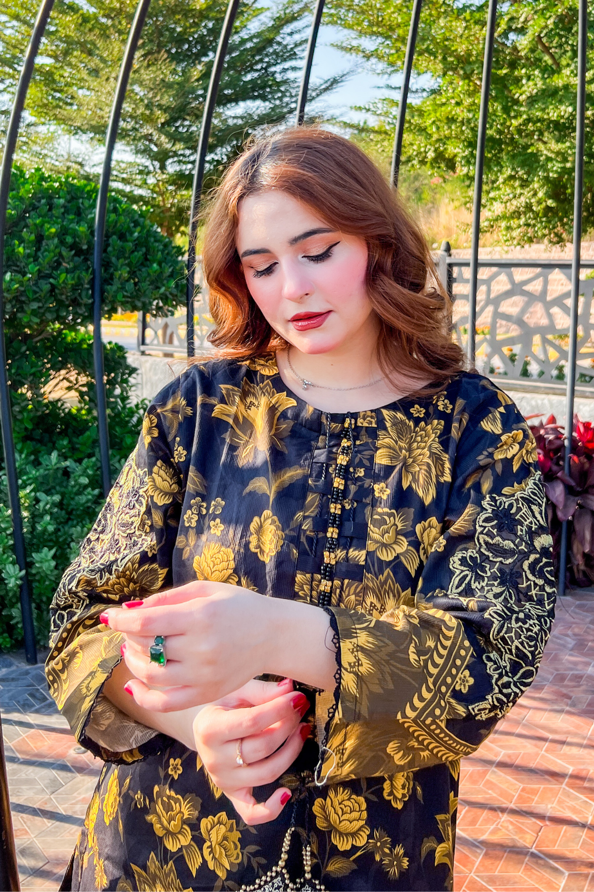 Enya 2Pc Embroidered Dress
