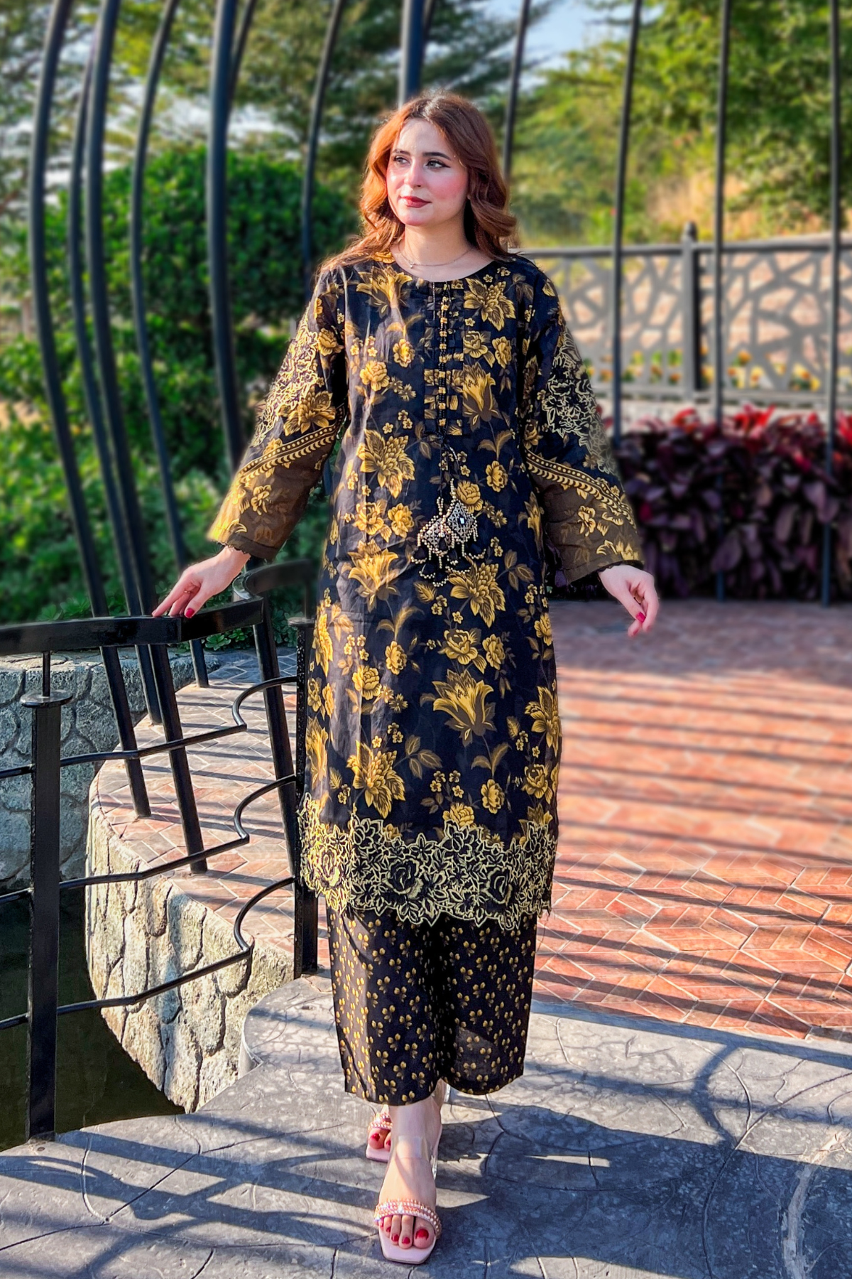 Enya 2Pc Embroidered Dress