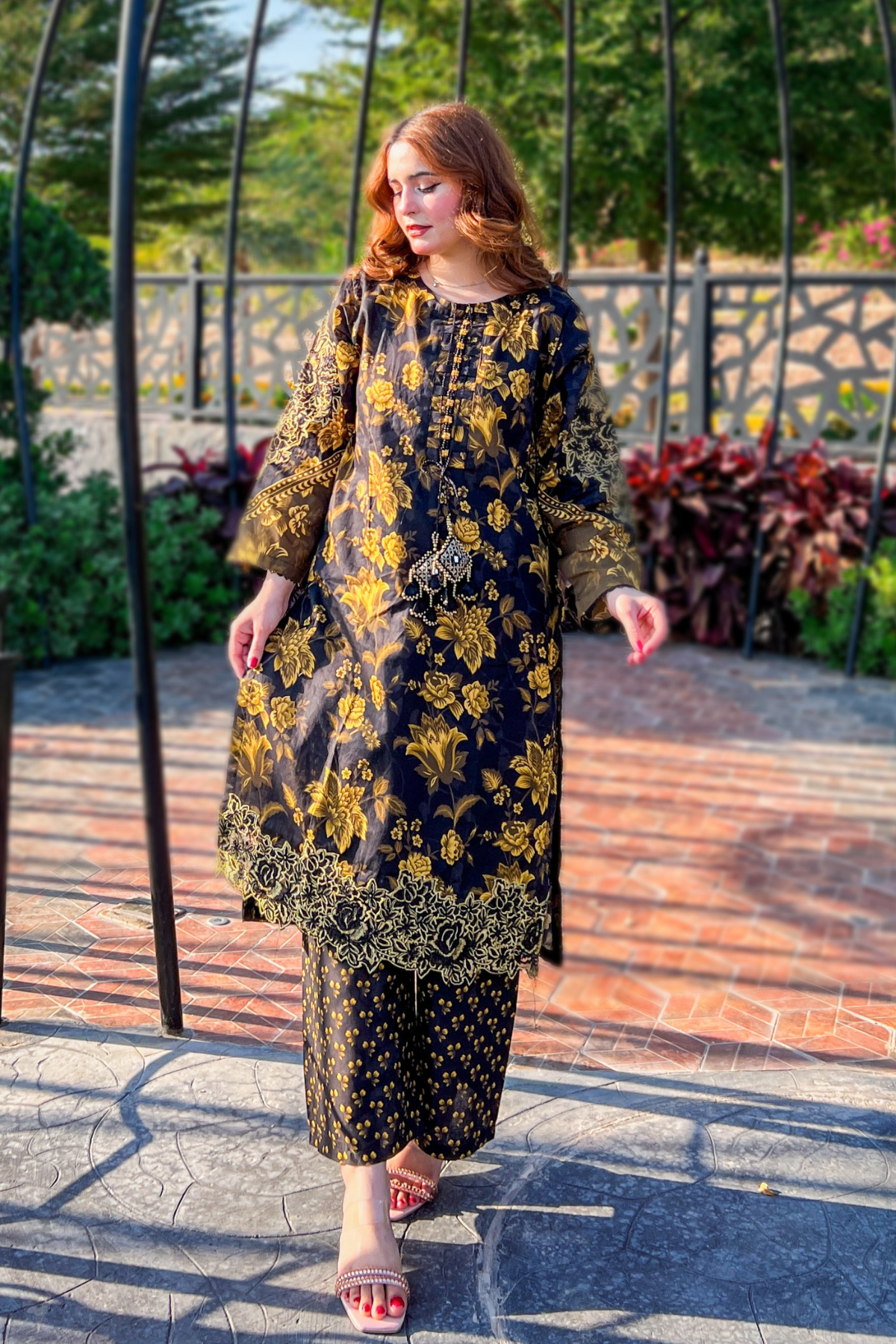 Enya 2Pc Embroidered Dress