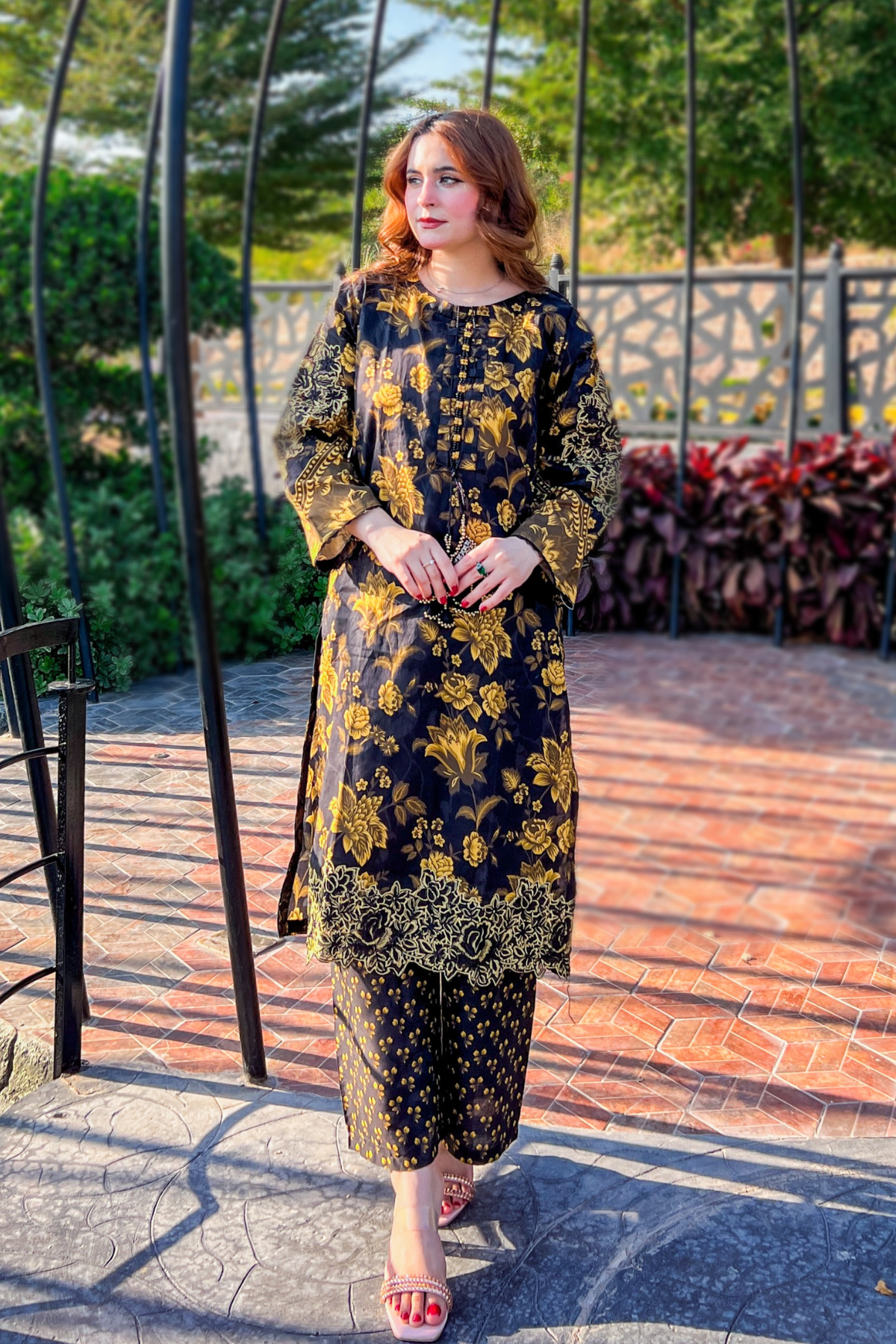 Enya 2Pc Embroidered Dress