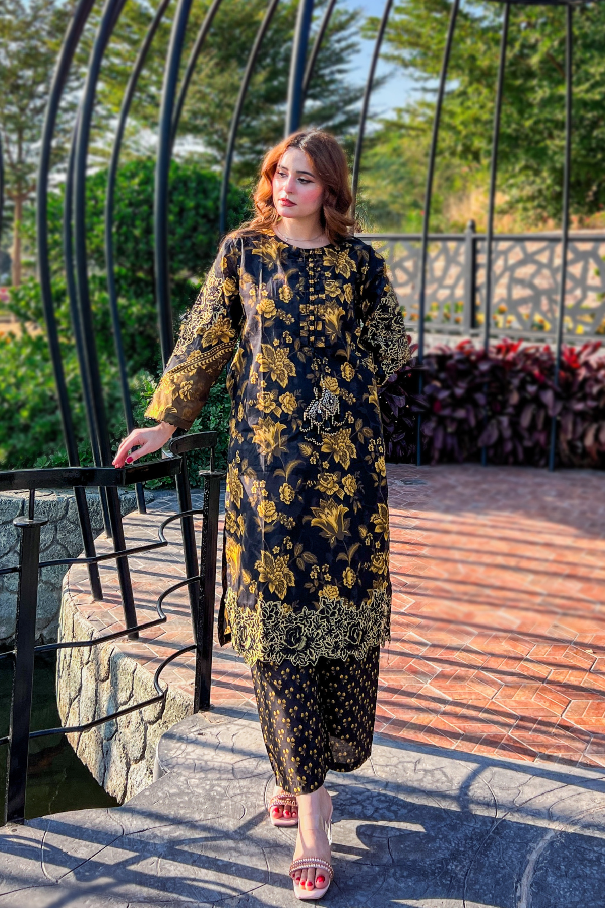 Enya 2Pc Embroidered Dress