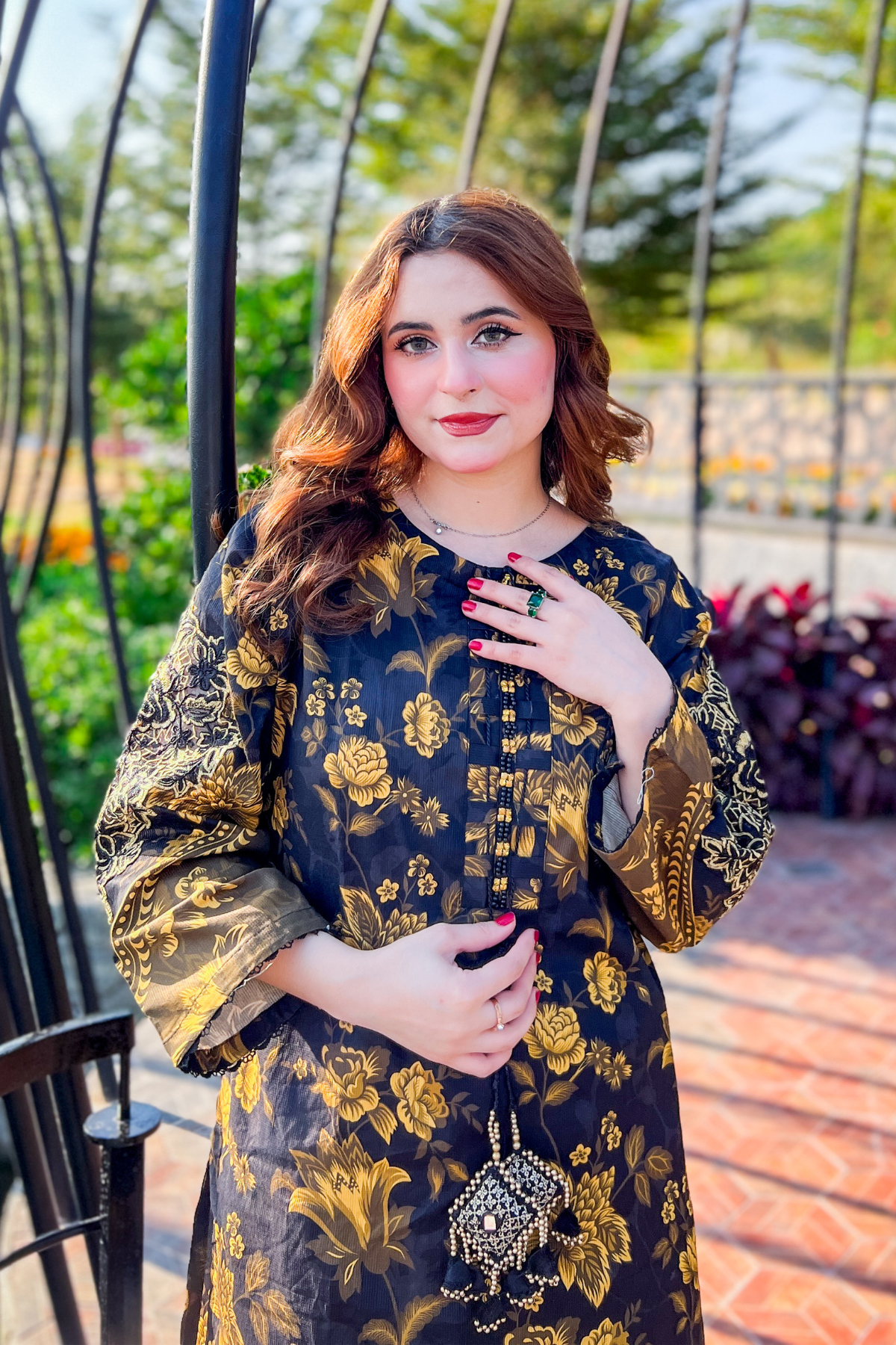 Enya 2Pc Embroidered Dress