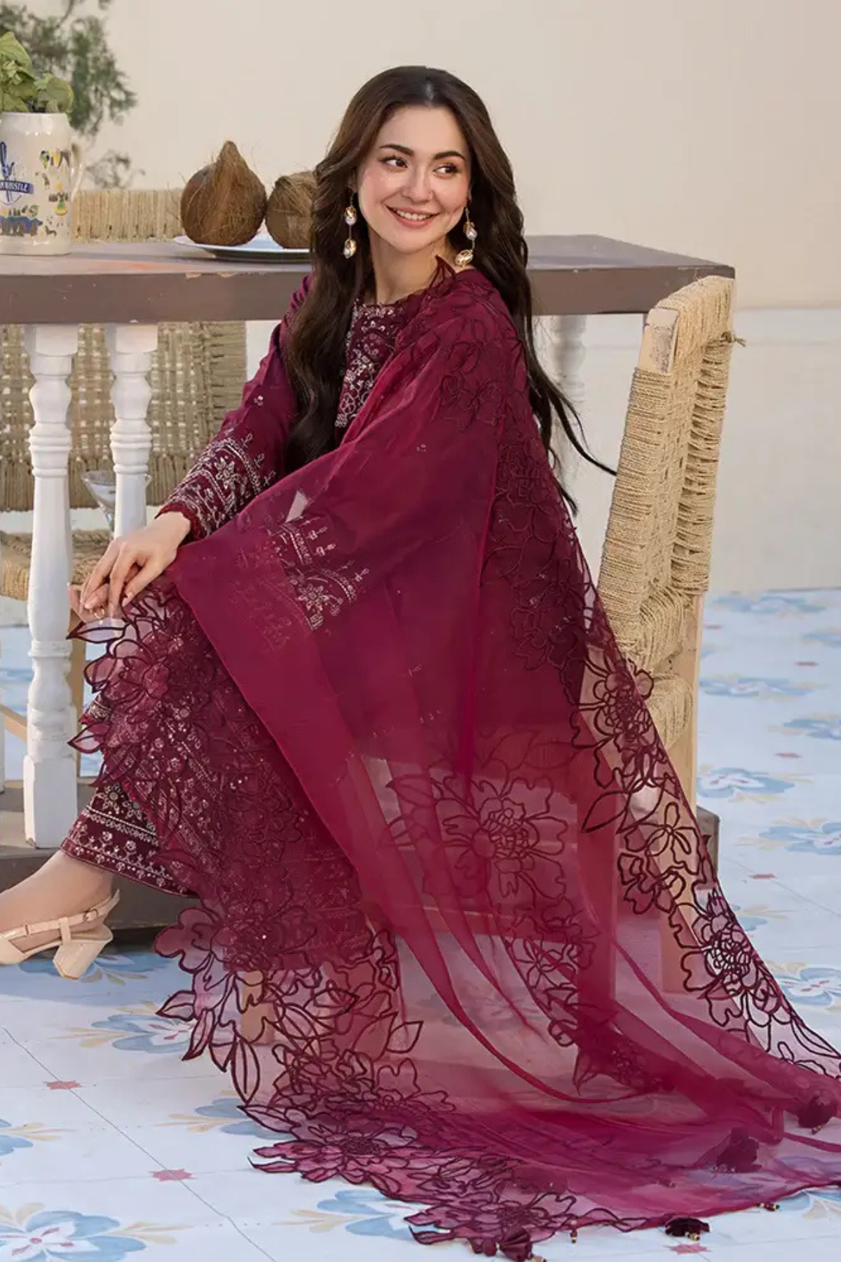 Flora 3Pc Embroidered Dress