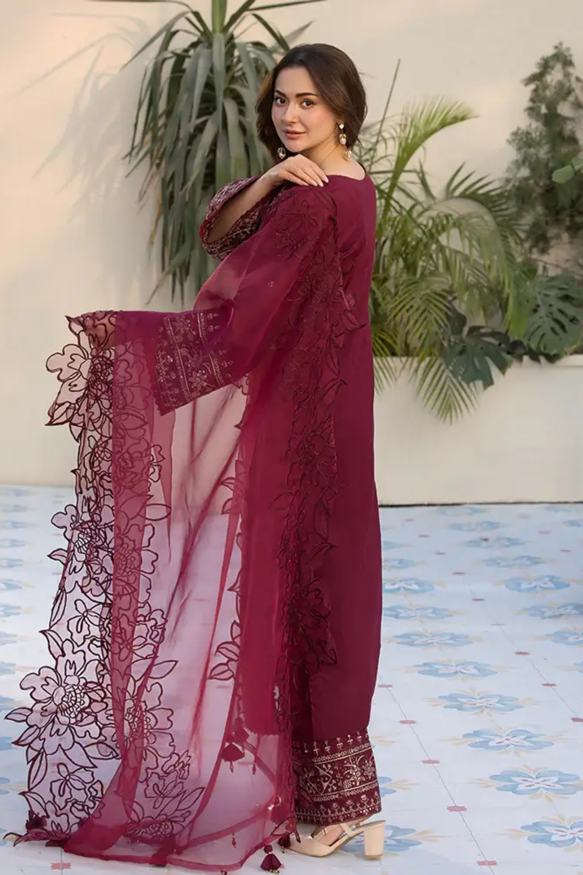 Flora 3Pc Embroidered Dress
