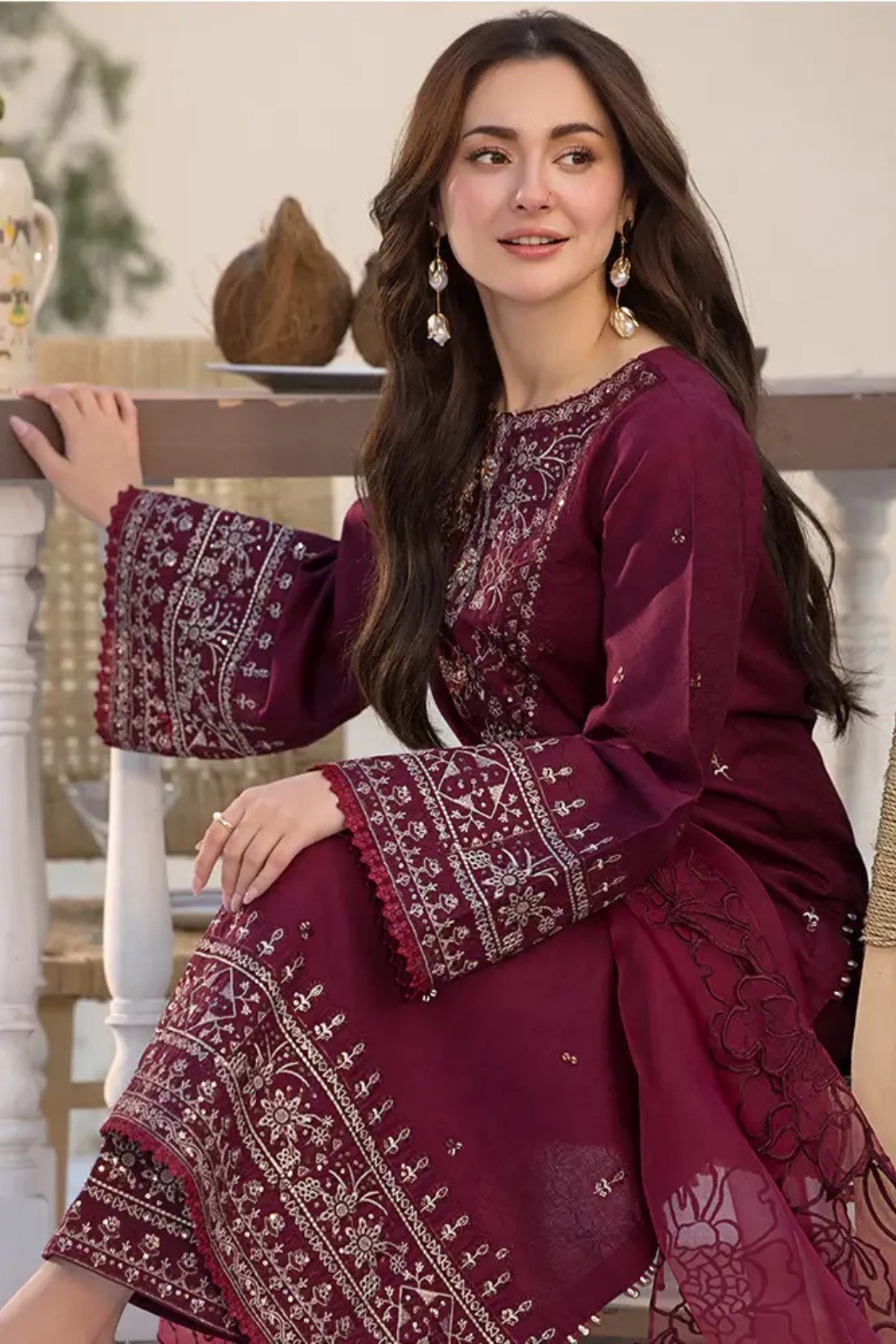 Flora 3Pc Embroidered Dress
