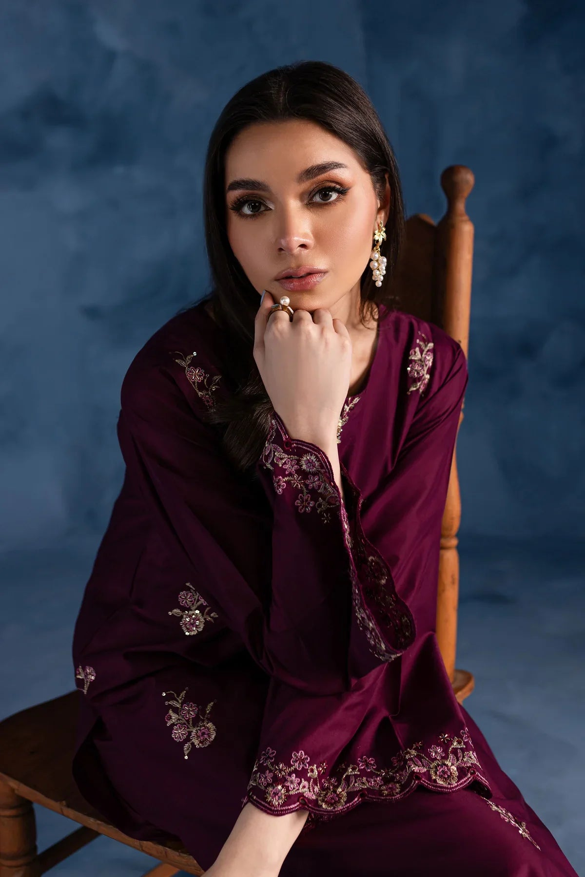 Florid 2Pc Embroidered Dress