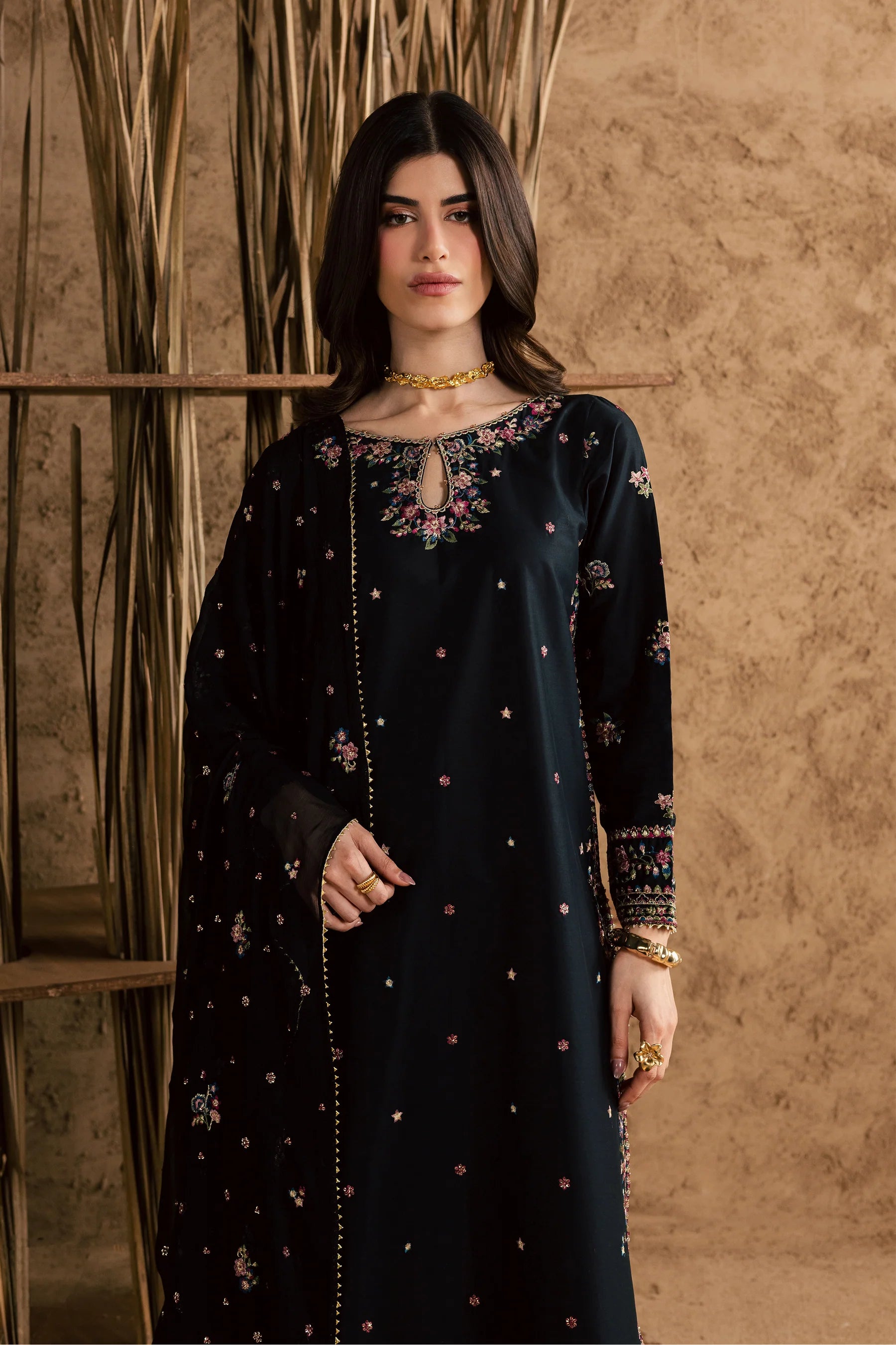 Johana 3Pc Festive Embroidered Dress