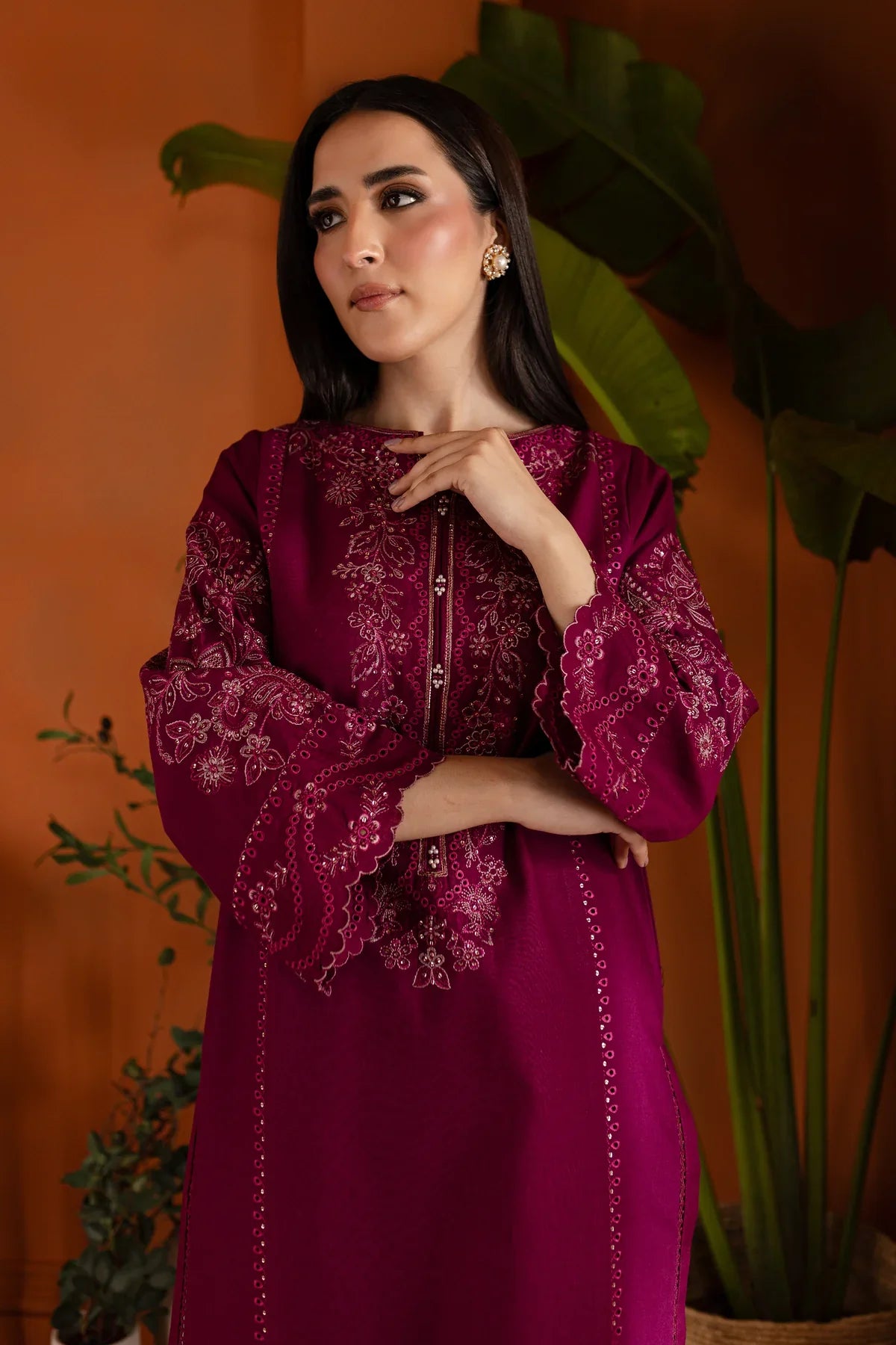 Magenta Luna 2Pc Embroidered Dress