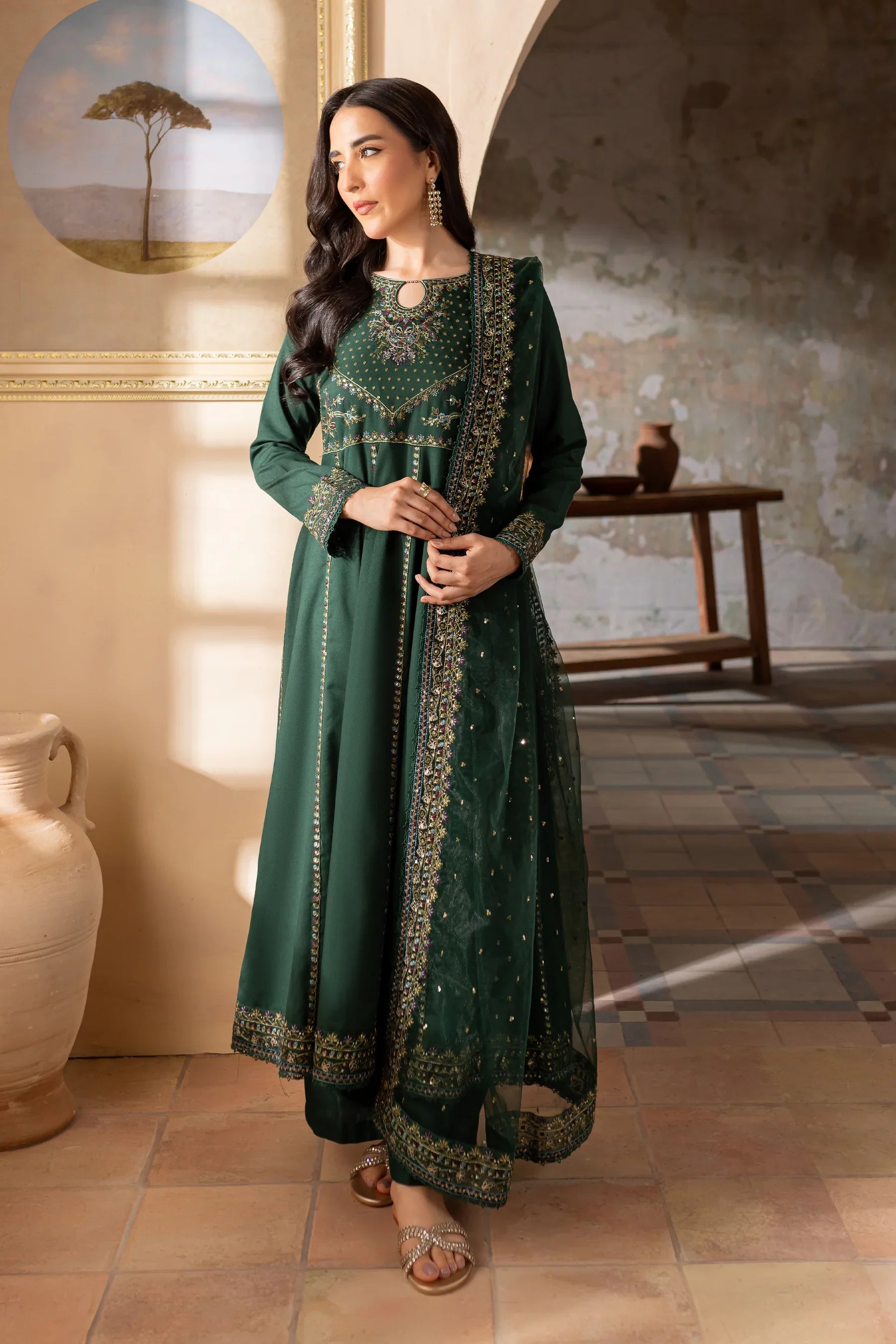 Mystic 3Pc Embroidered Dress