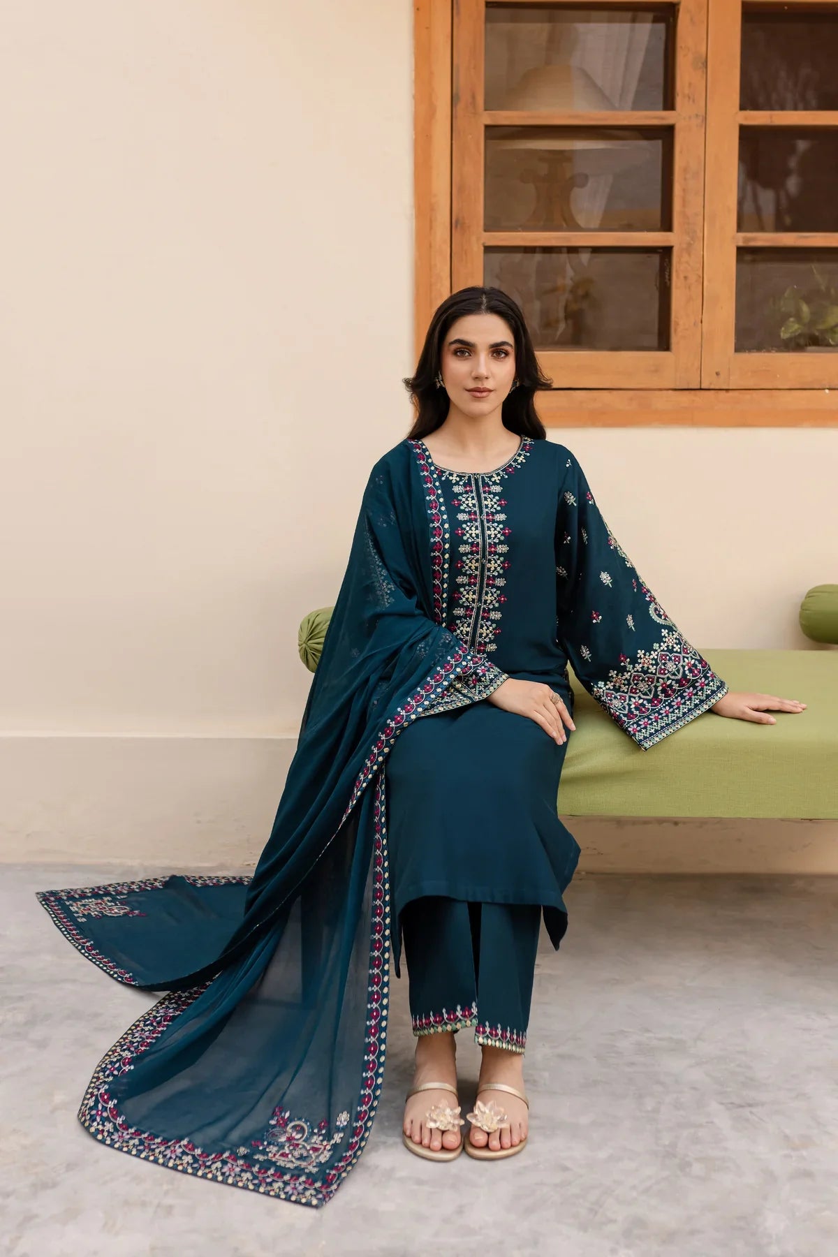 Nihan 3Pc Embroidered Dress