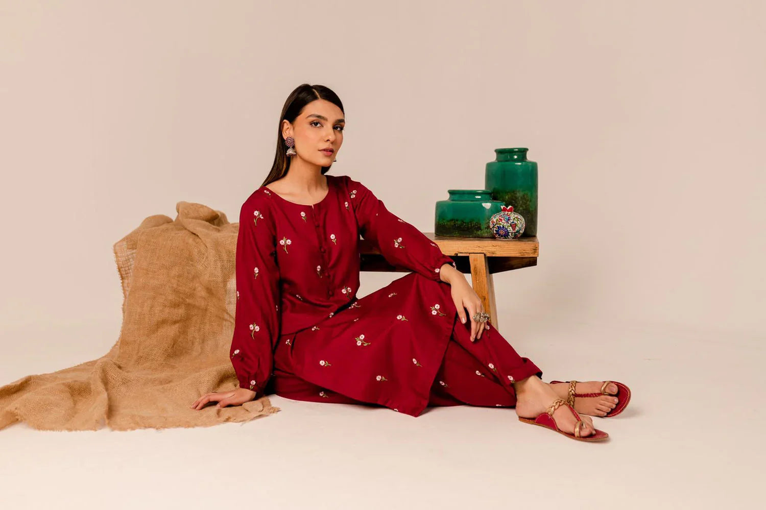 Parel 2Pc Embroidered Dress