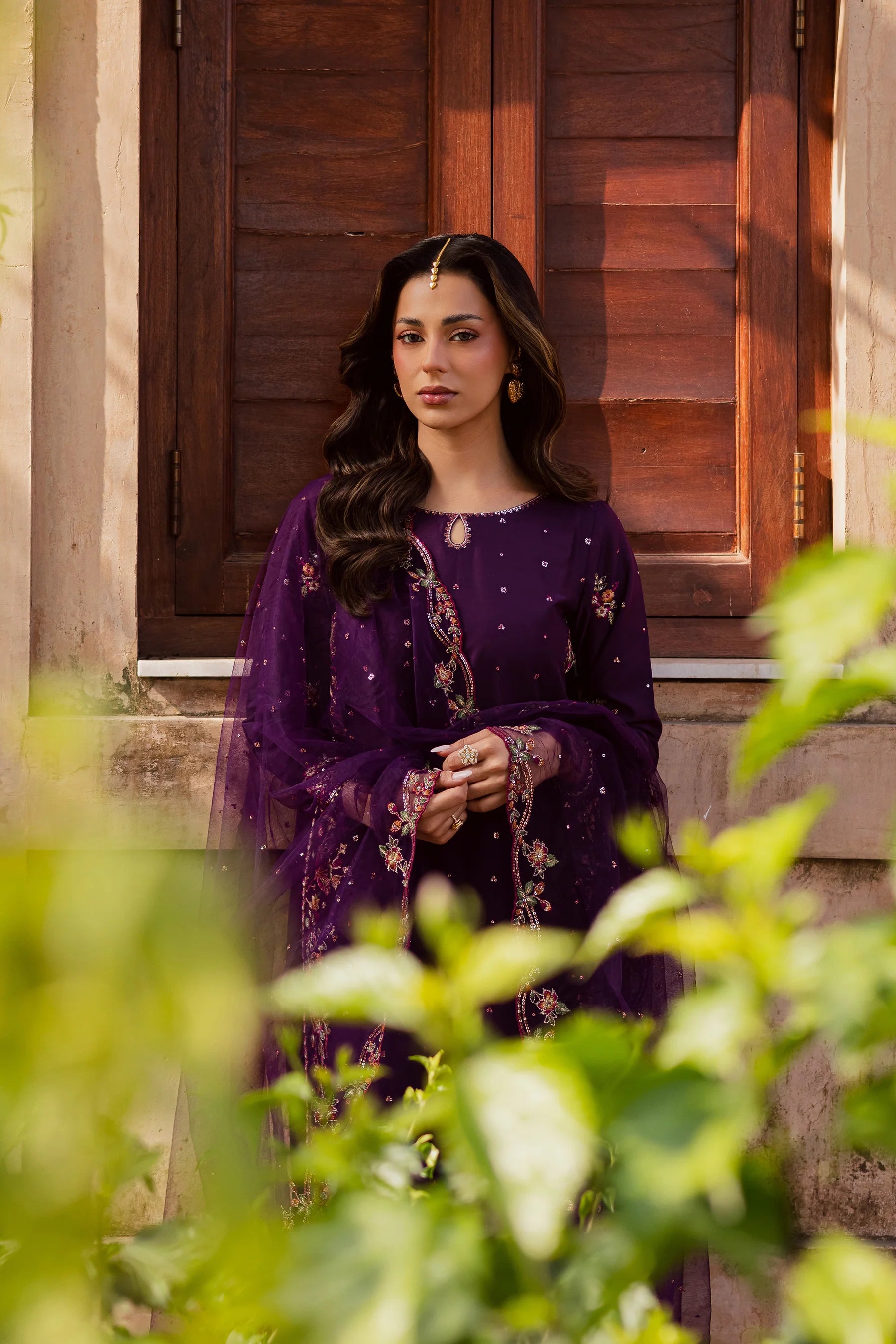 Pink Lavender 3Pc Festive Embroidered Dress