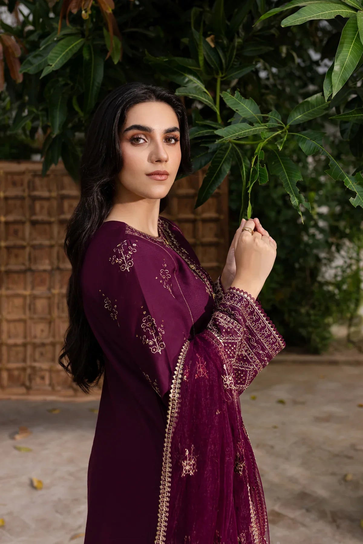 Plant Foam 3Pc Embroidered Dress