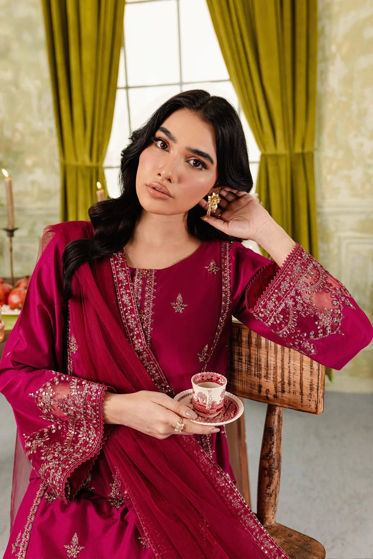 Polo 3Pc Embroidered Dress