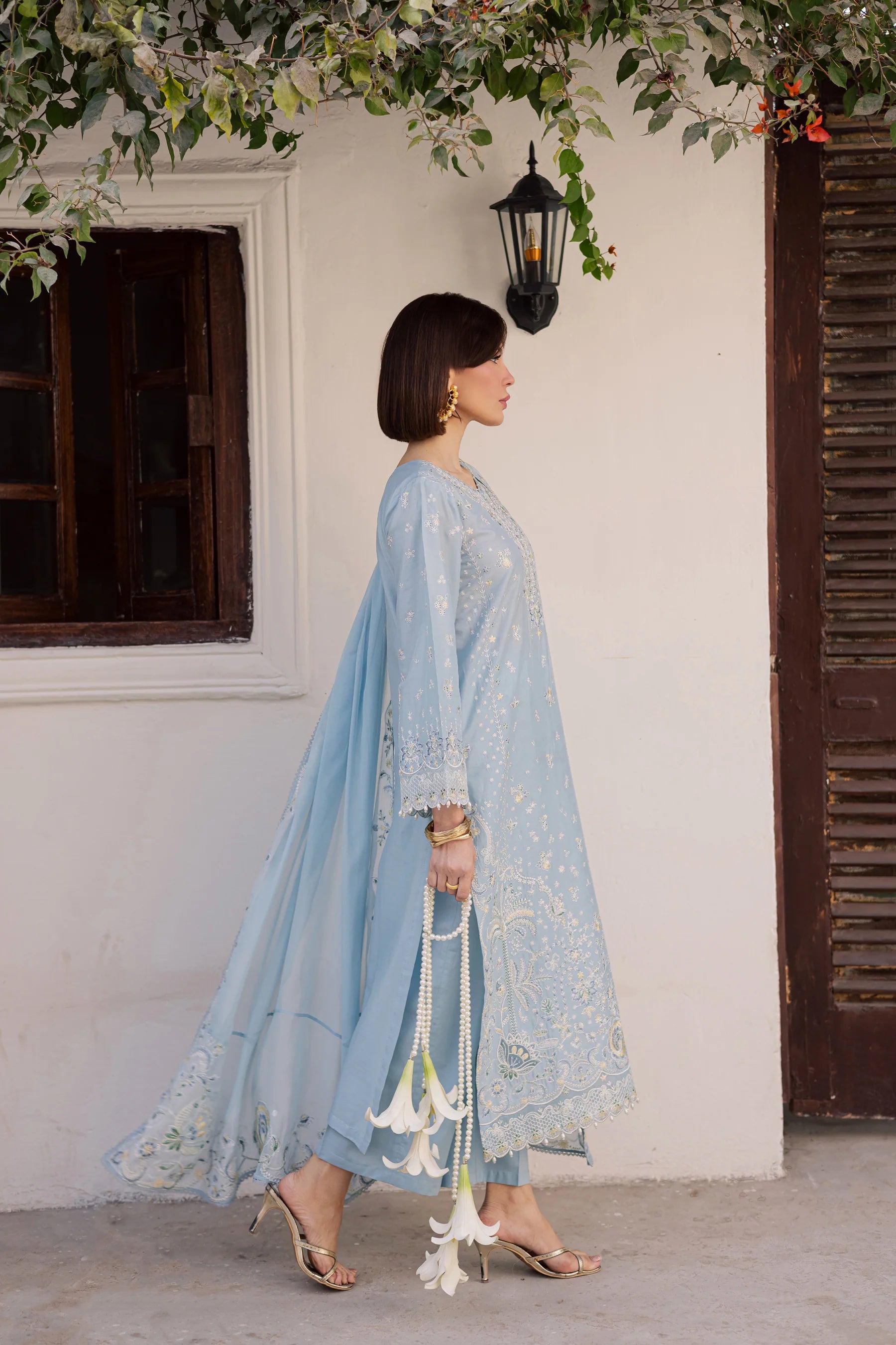 Prague 3Pc Festive Embroidered Dress