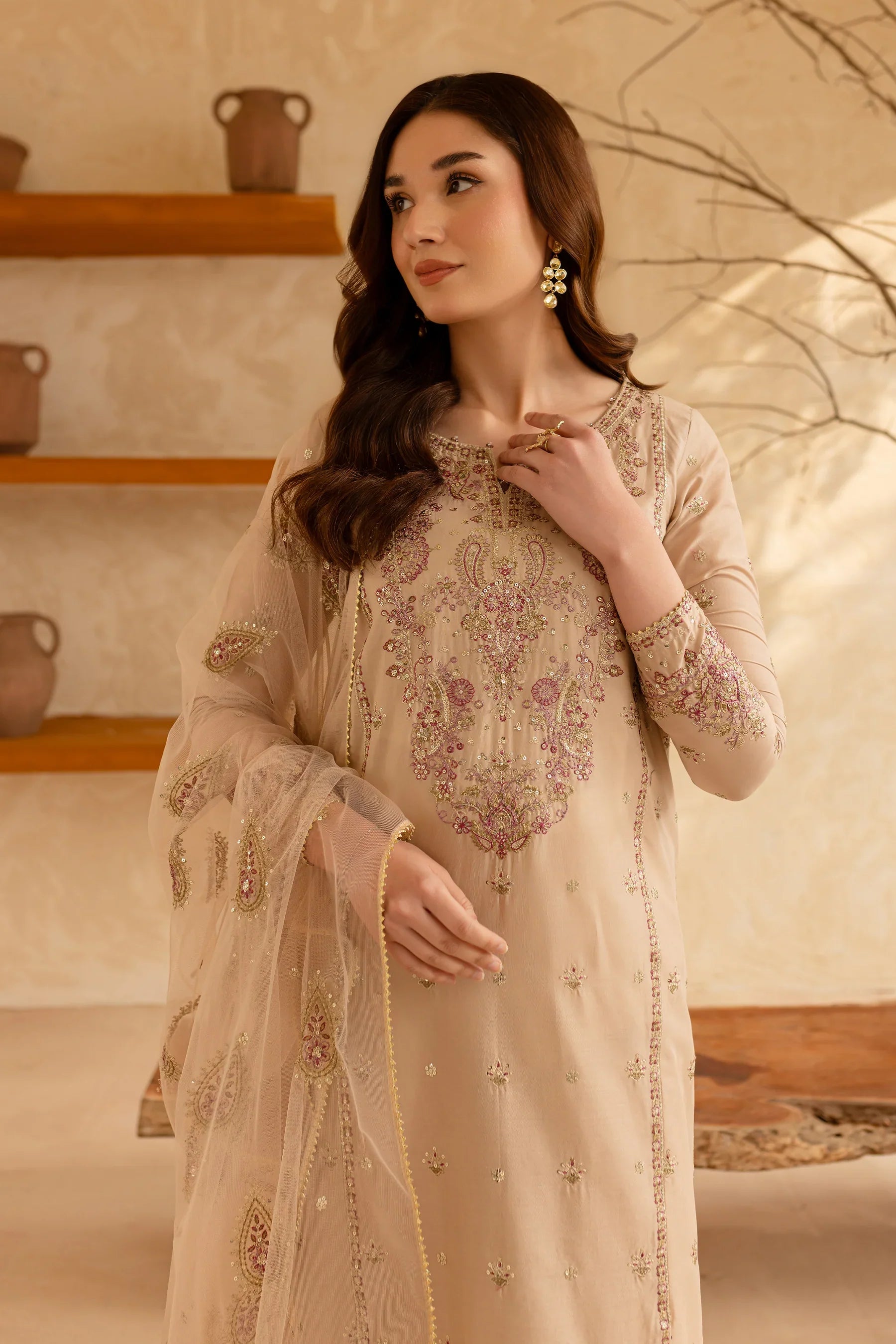 Rafaello 3Pc Embroidered Dress