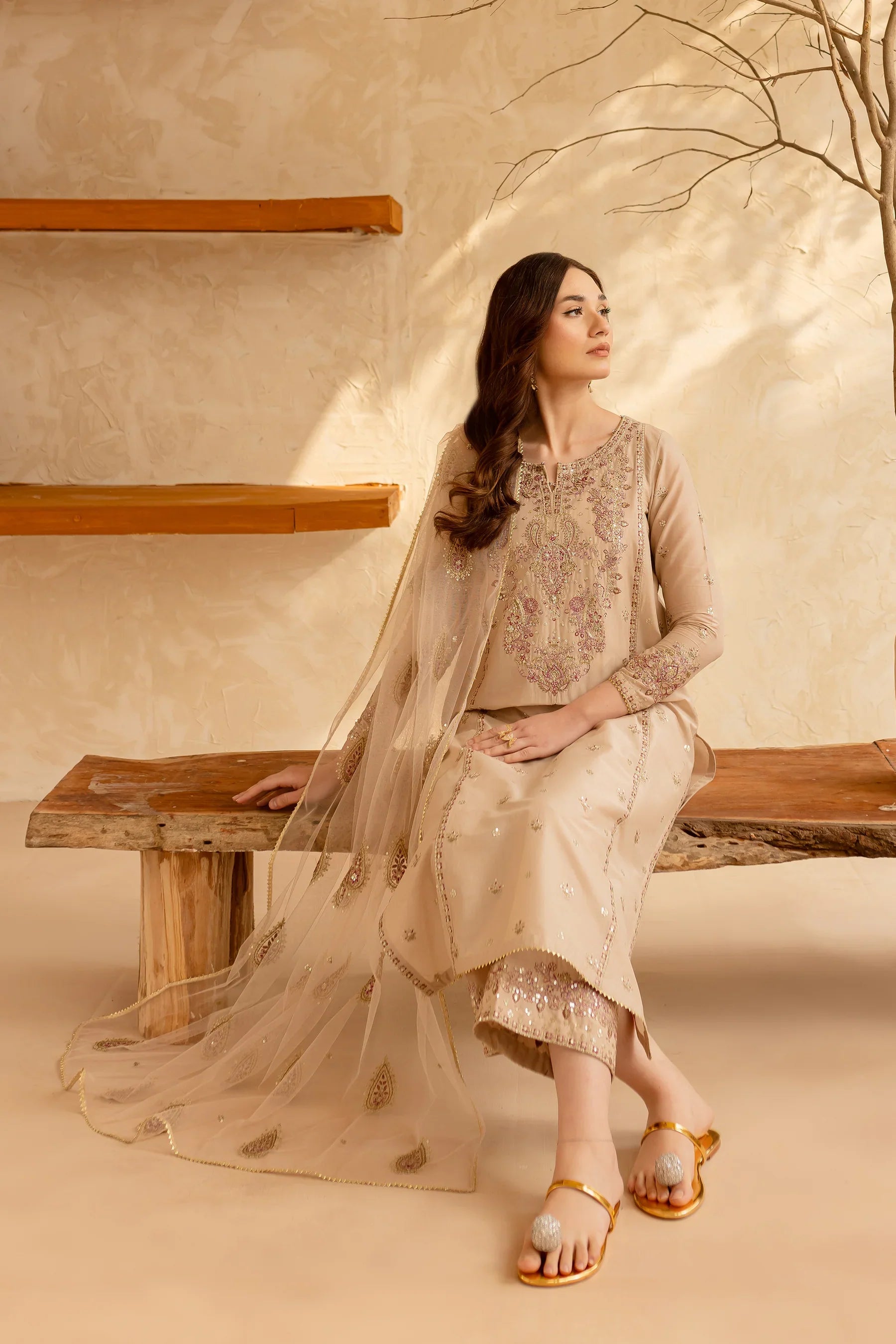 Rafaello 3Pc Embroidered Dress