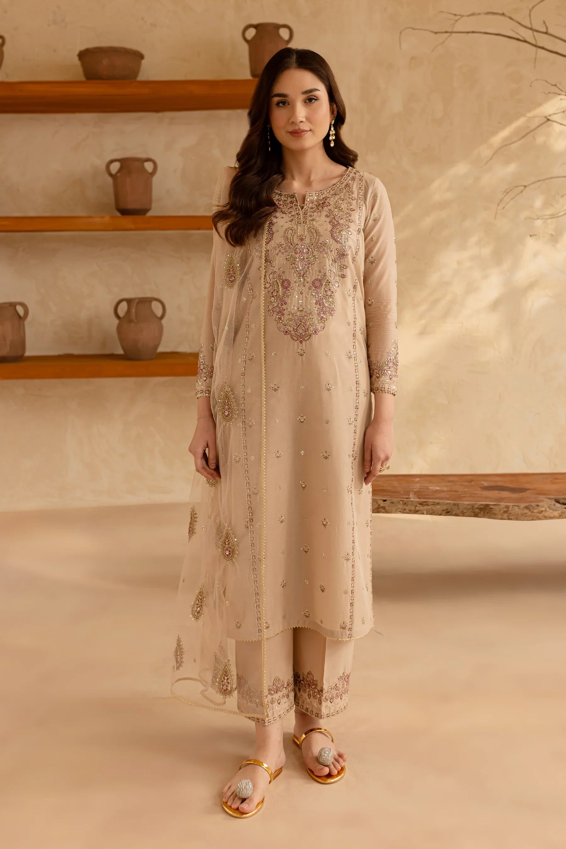 Rafaello 3Pc Embroidered Dress