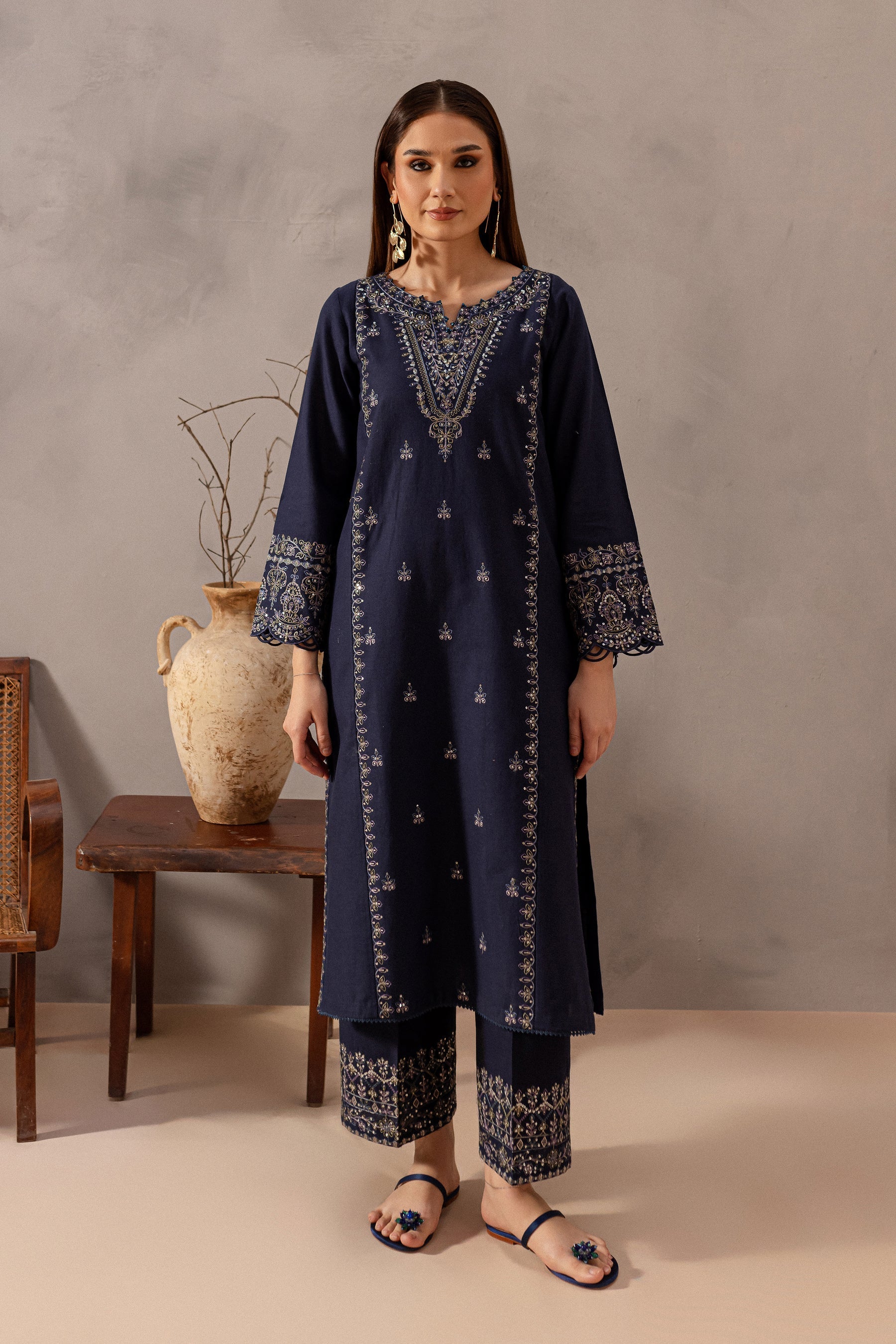 Rhea 2Pc Embroidered Dress