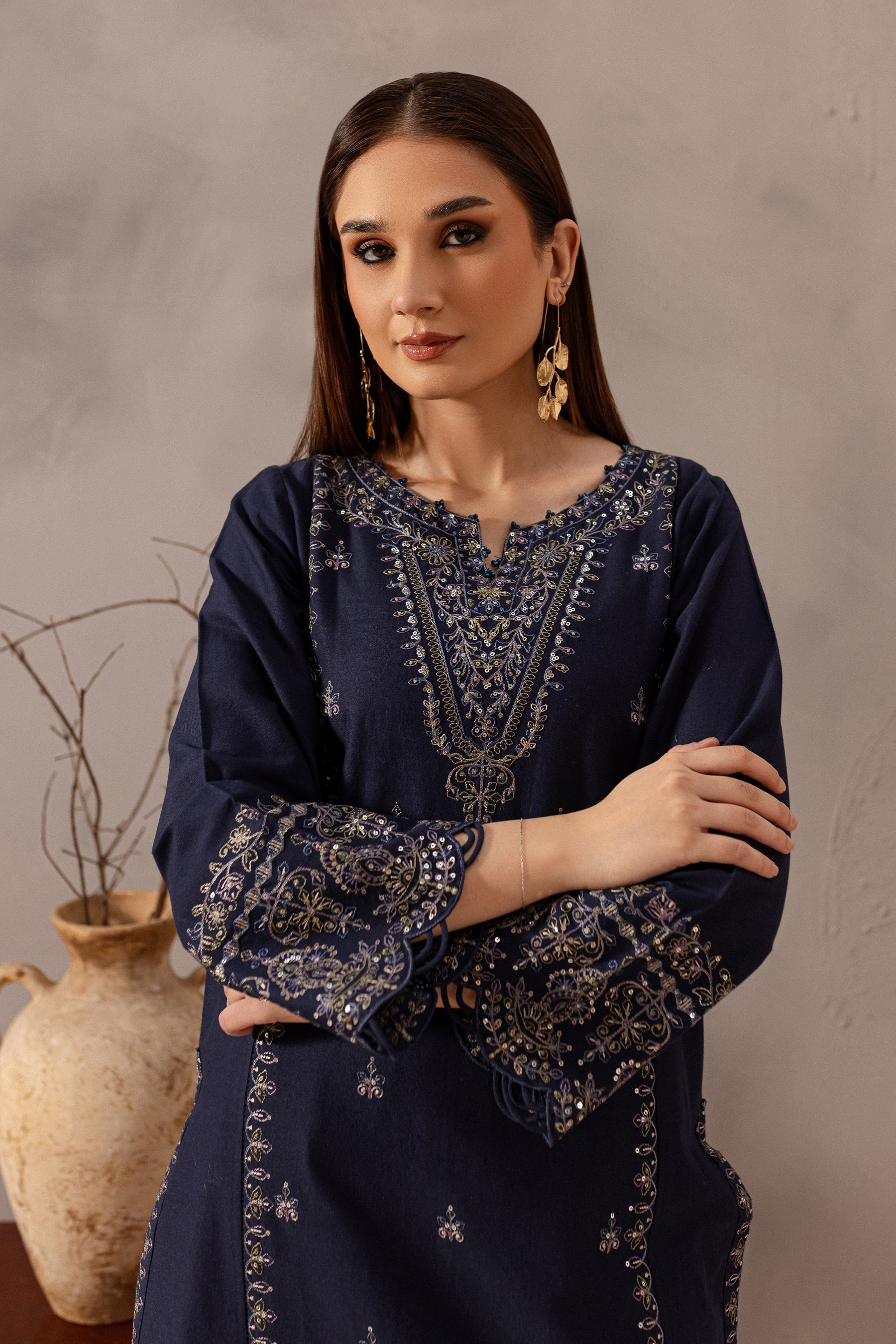 Rhea 2Pc Embroidered Dress