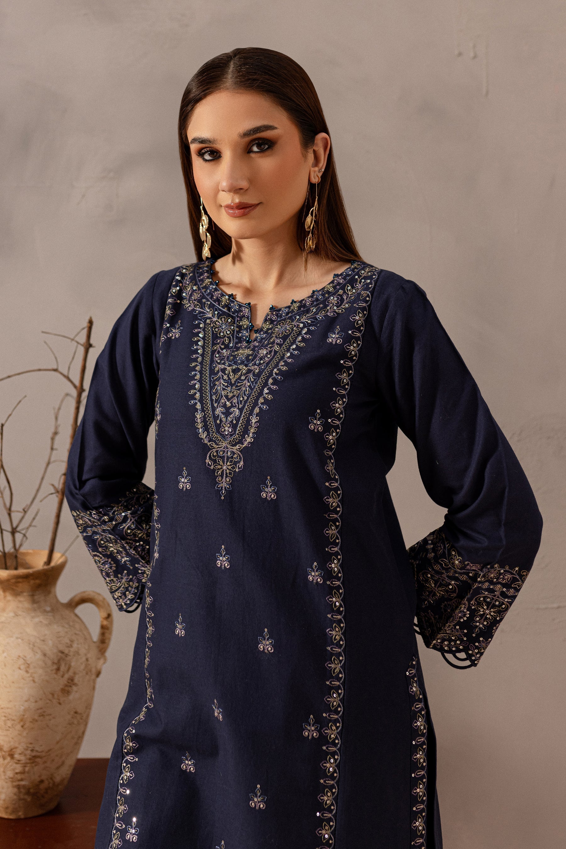 Rhea 2Pc Embroidered Dress