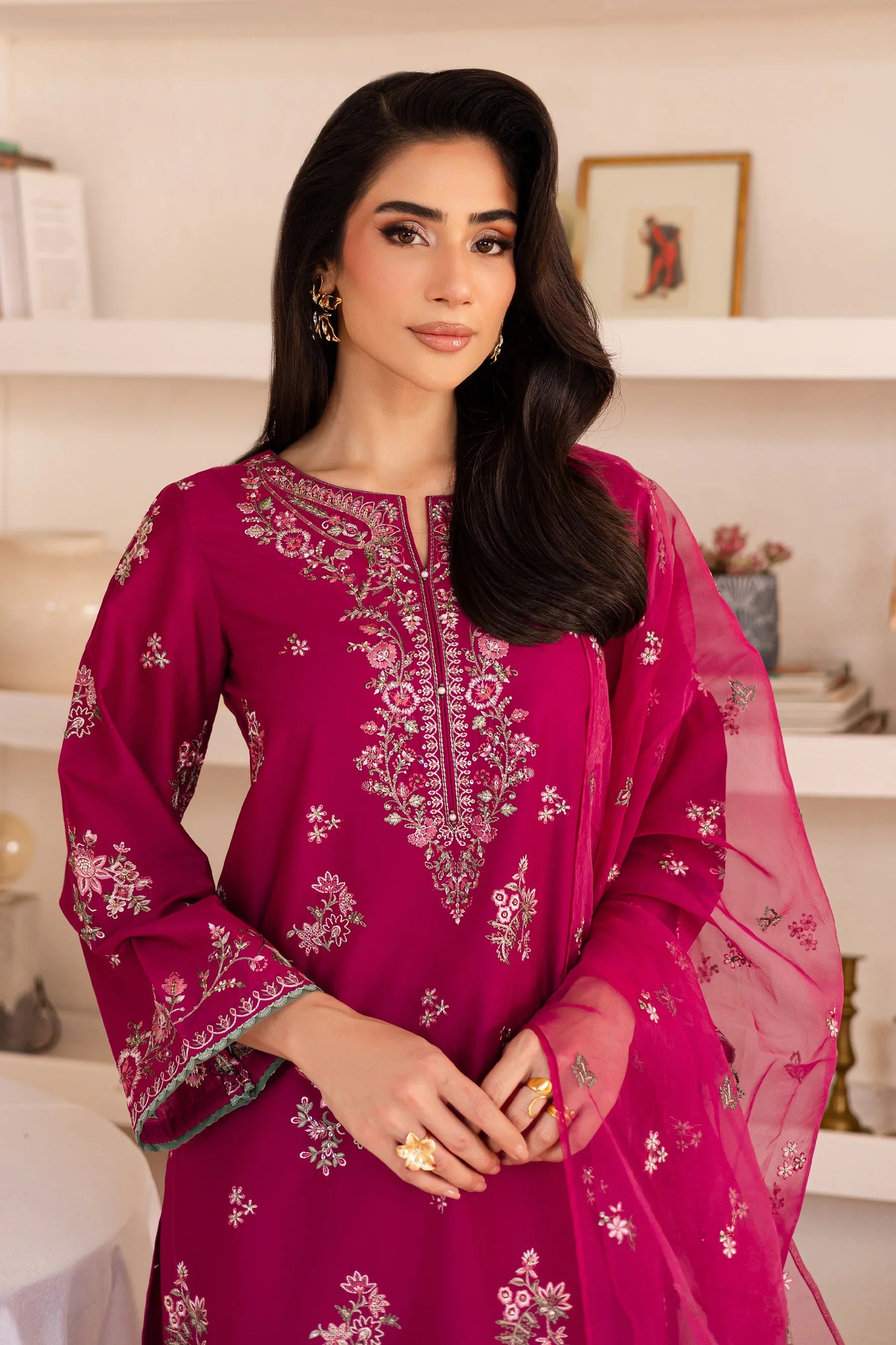 Rua 3Pc Embroidered Solid Dress