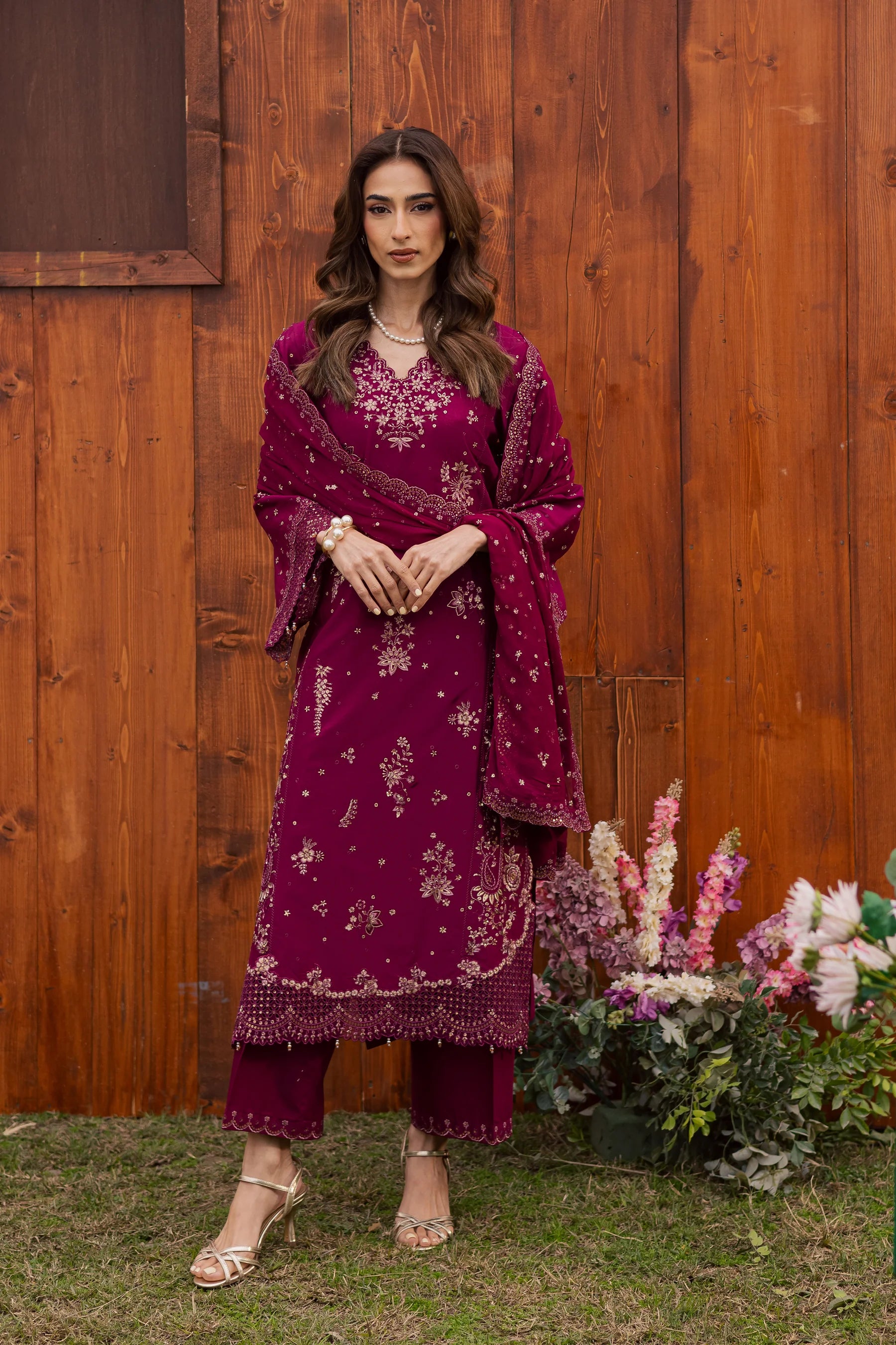 Best Selling - Rubba 3Pc Festive Embroidered Dress