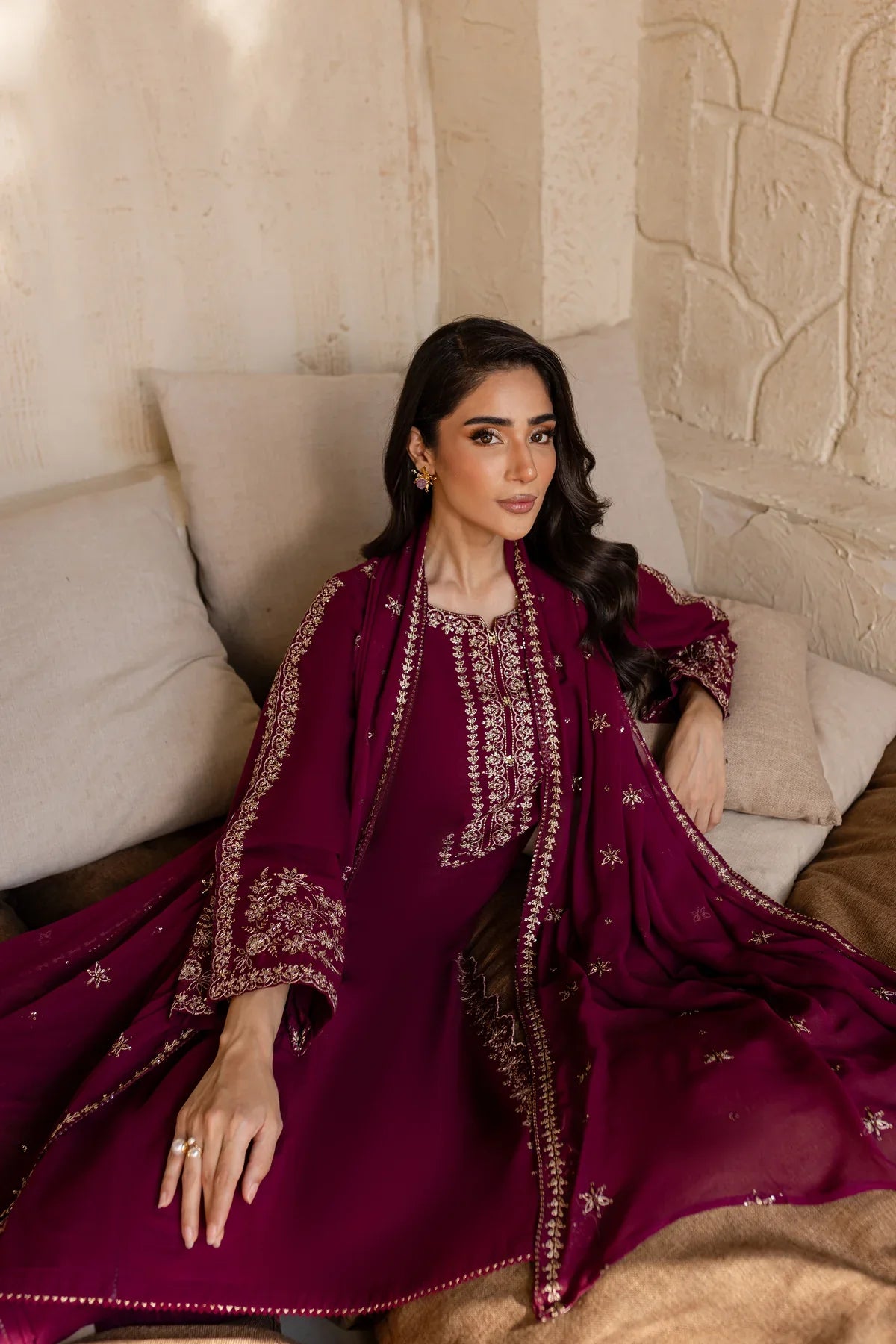 Saaya 3Pc Embroidered Dress