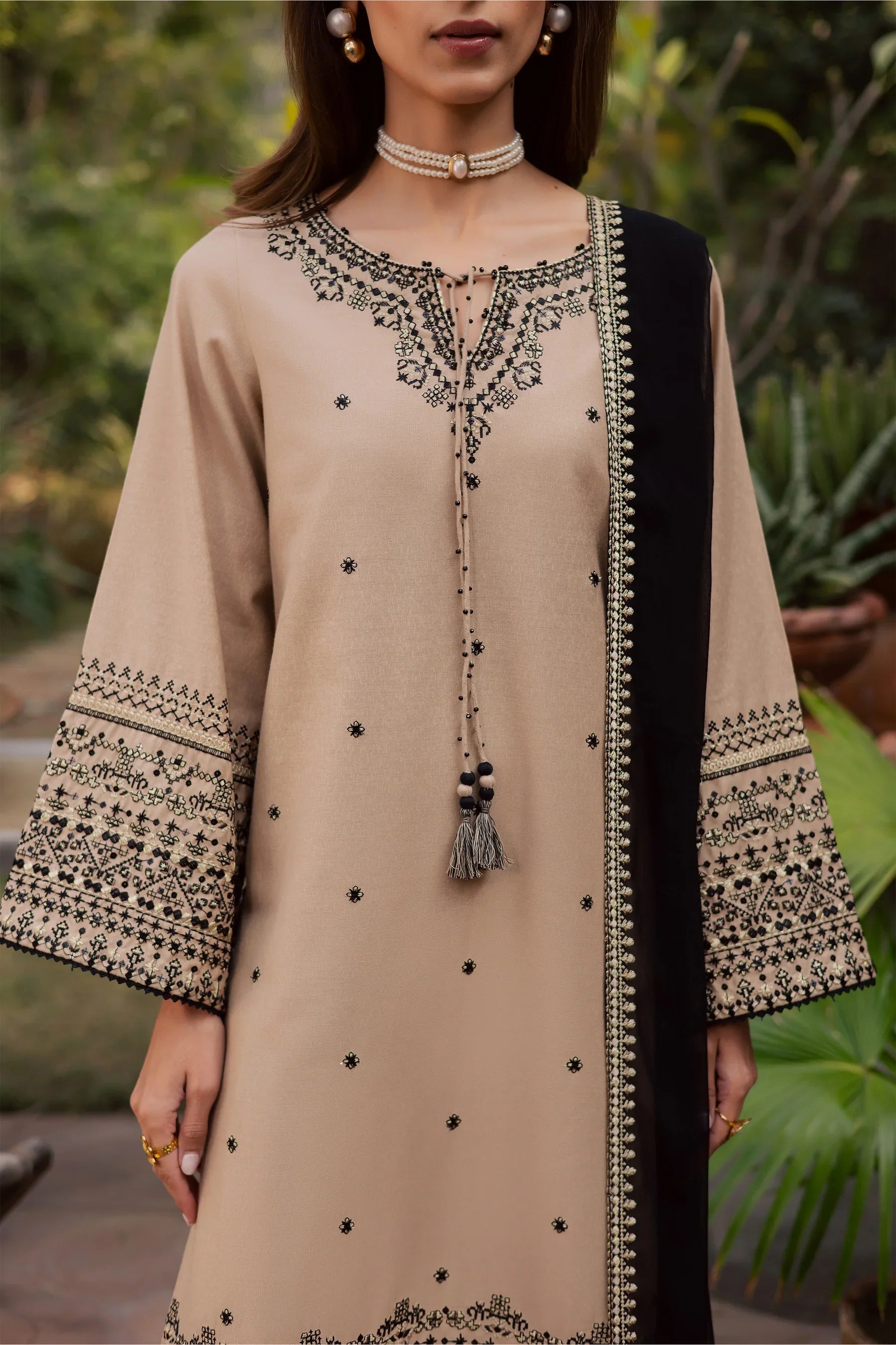 Sandstone 3Pc Embroidered Dress