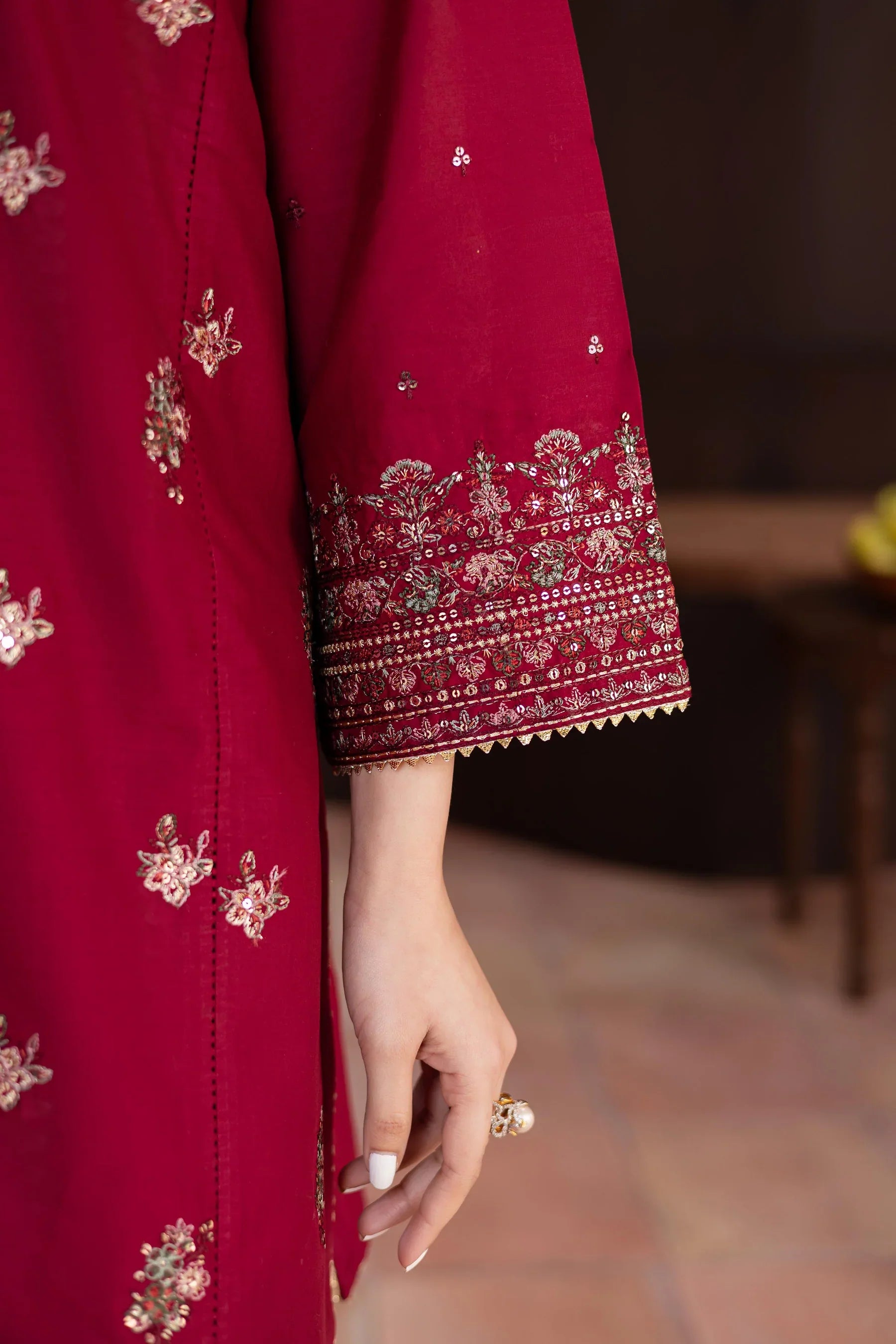 Shazneen 3Pc Embroidered Dress