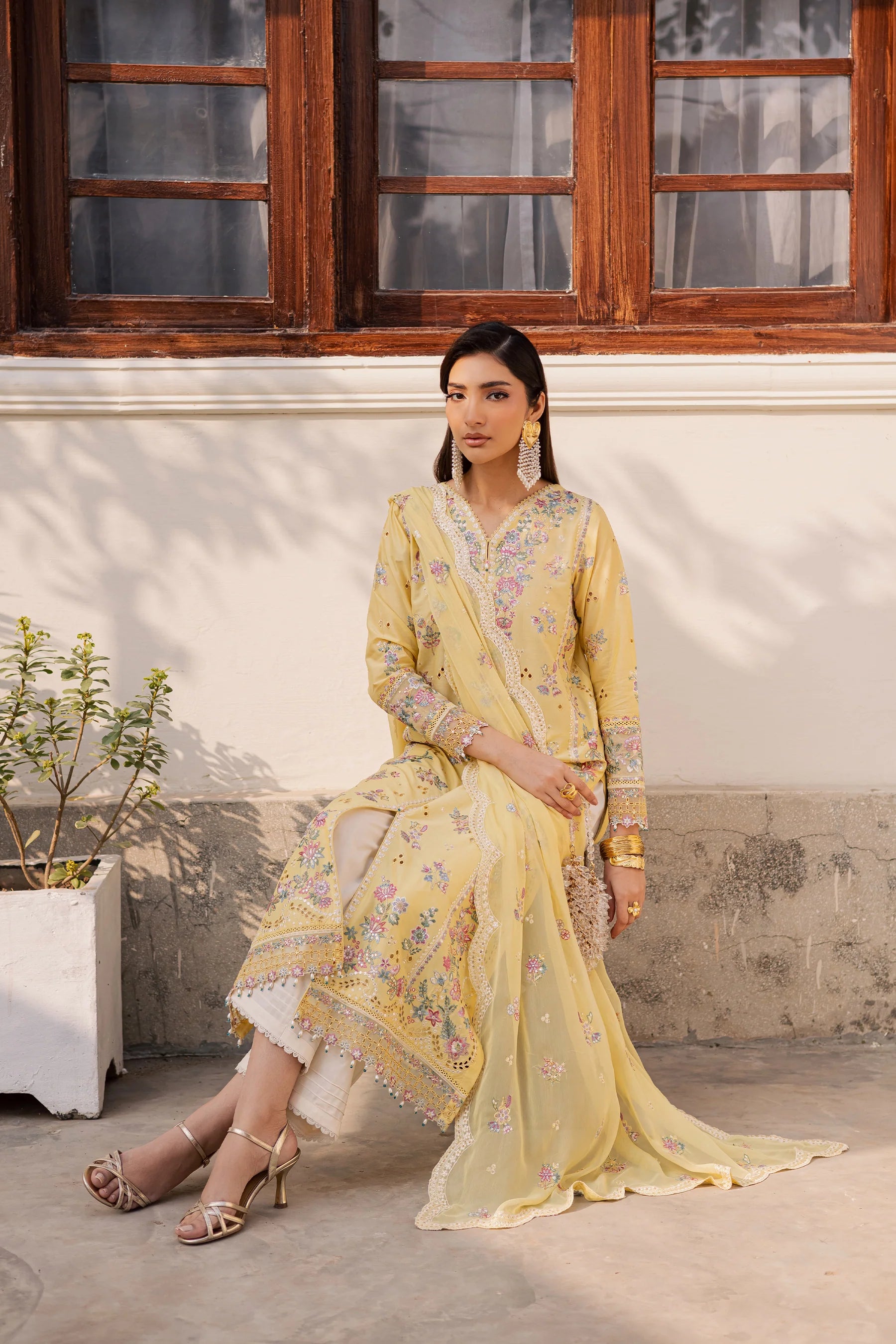 Sundip 3Pc Festive Embroidered Dress