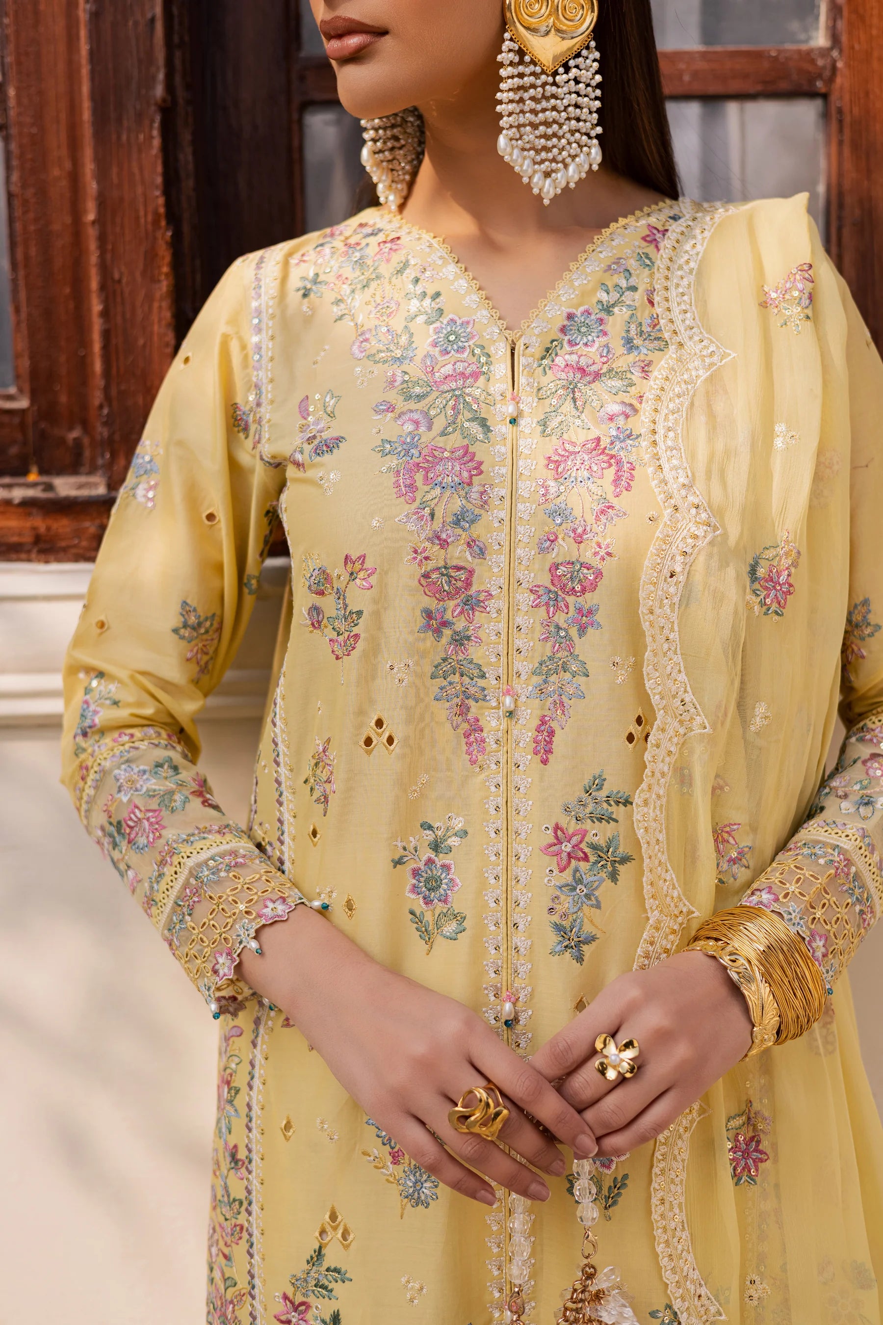Sundip 3Pc Festive Embroidered Dress