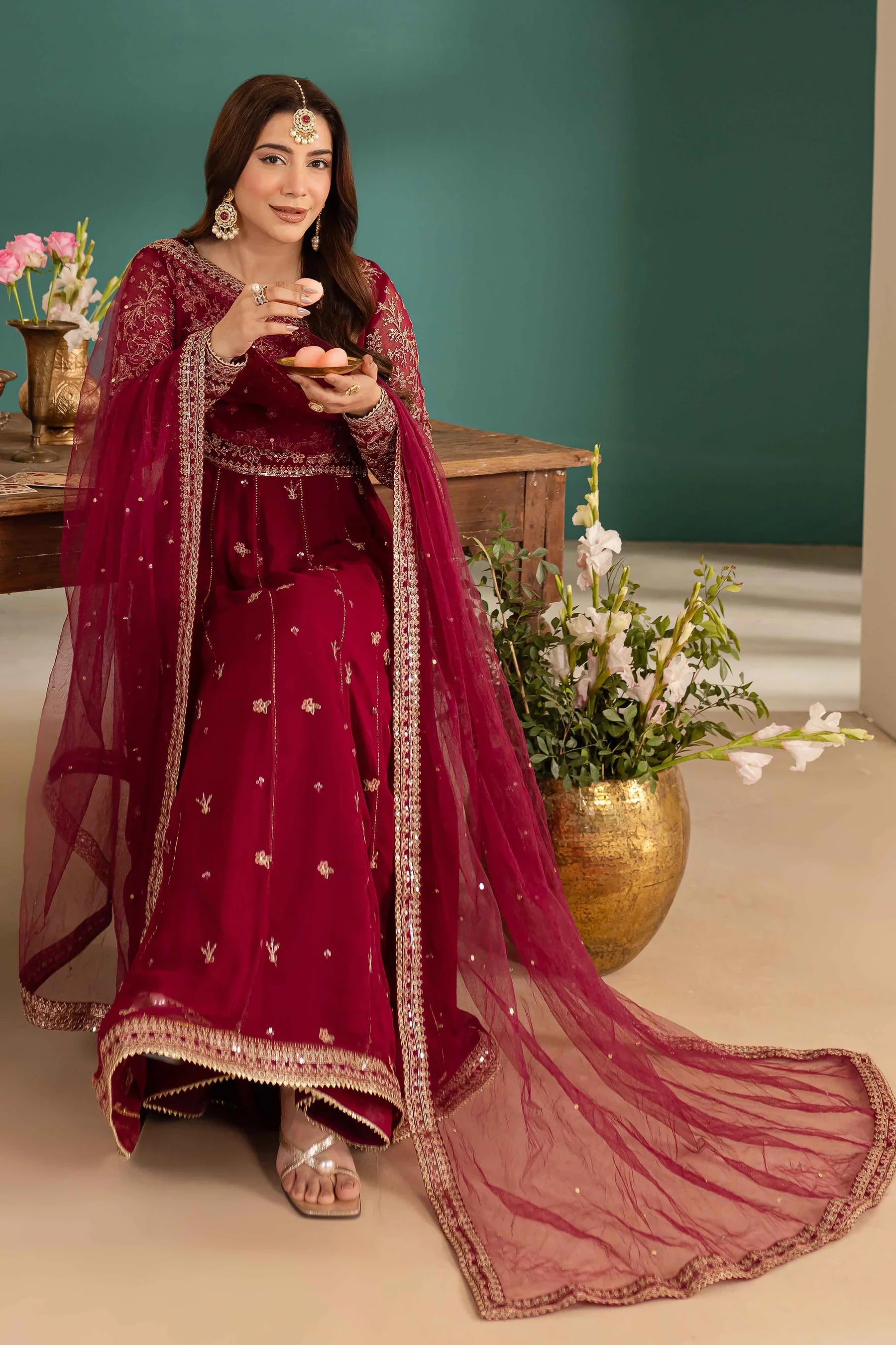 Zauq 3Pc Embroidered Luxe Pret