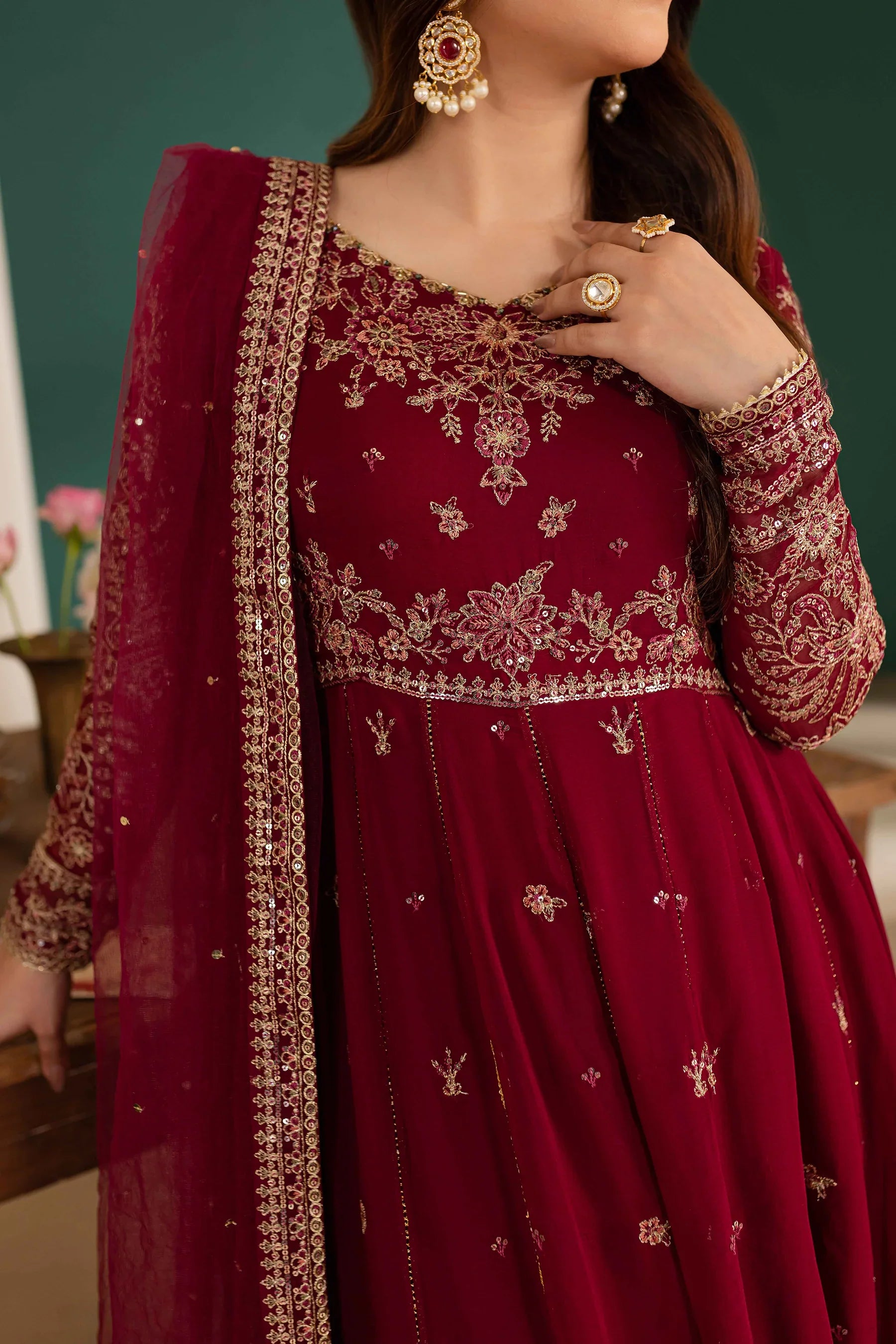 Zauq 3Pc Embroidered Luxe Pret