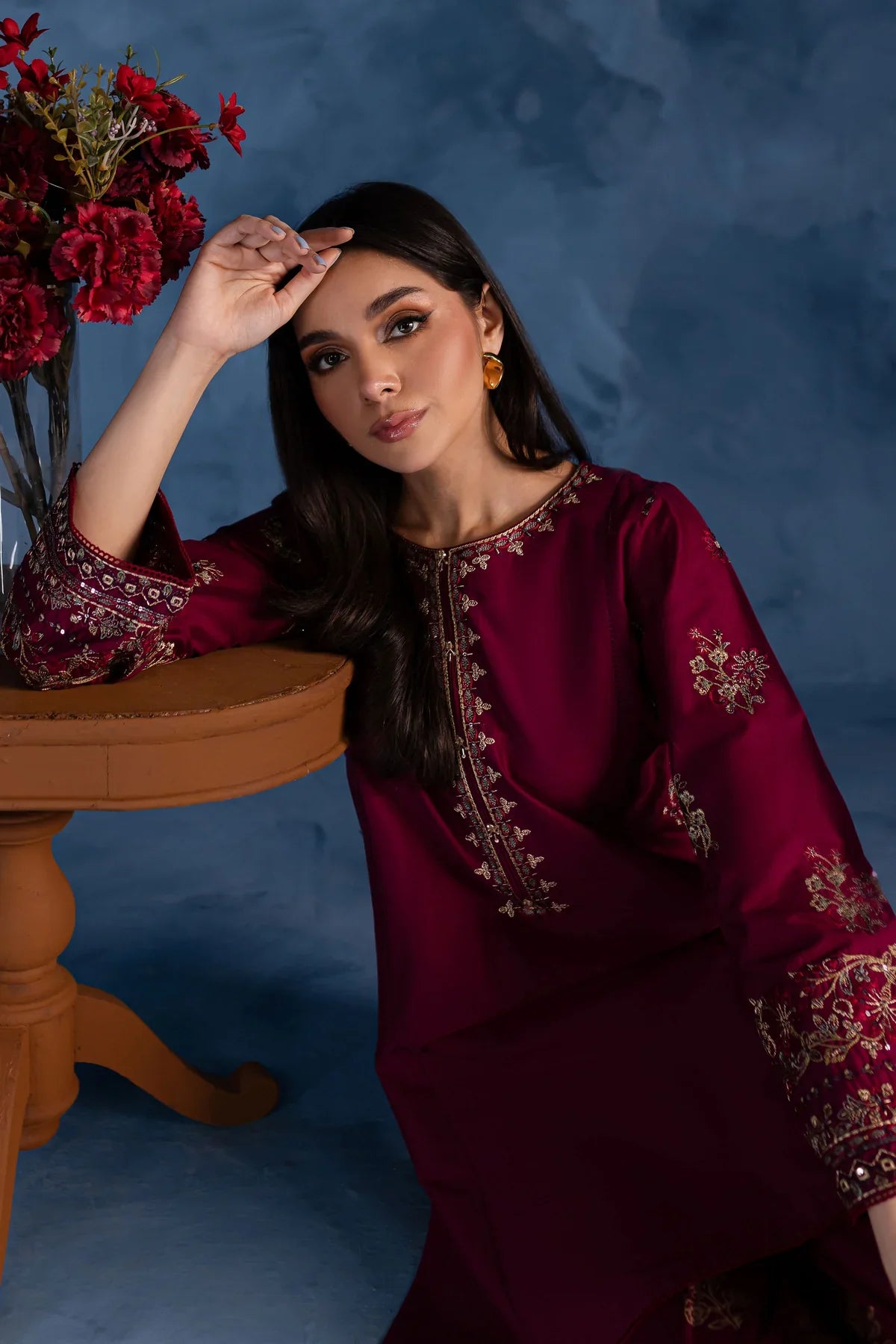 Cherry Charm 2Pc Embroidered Dress