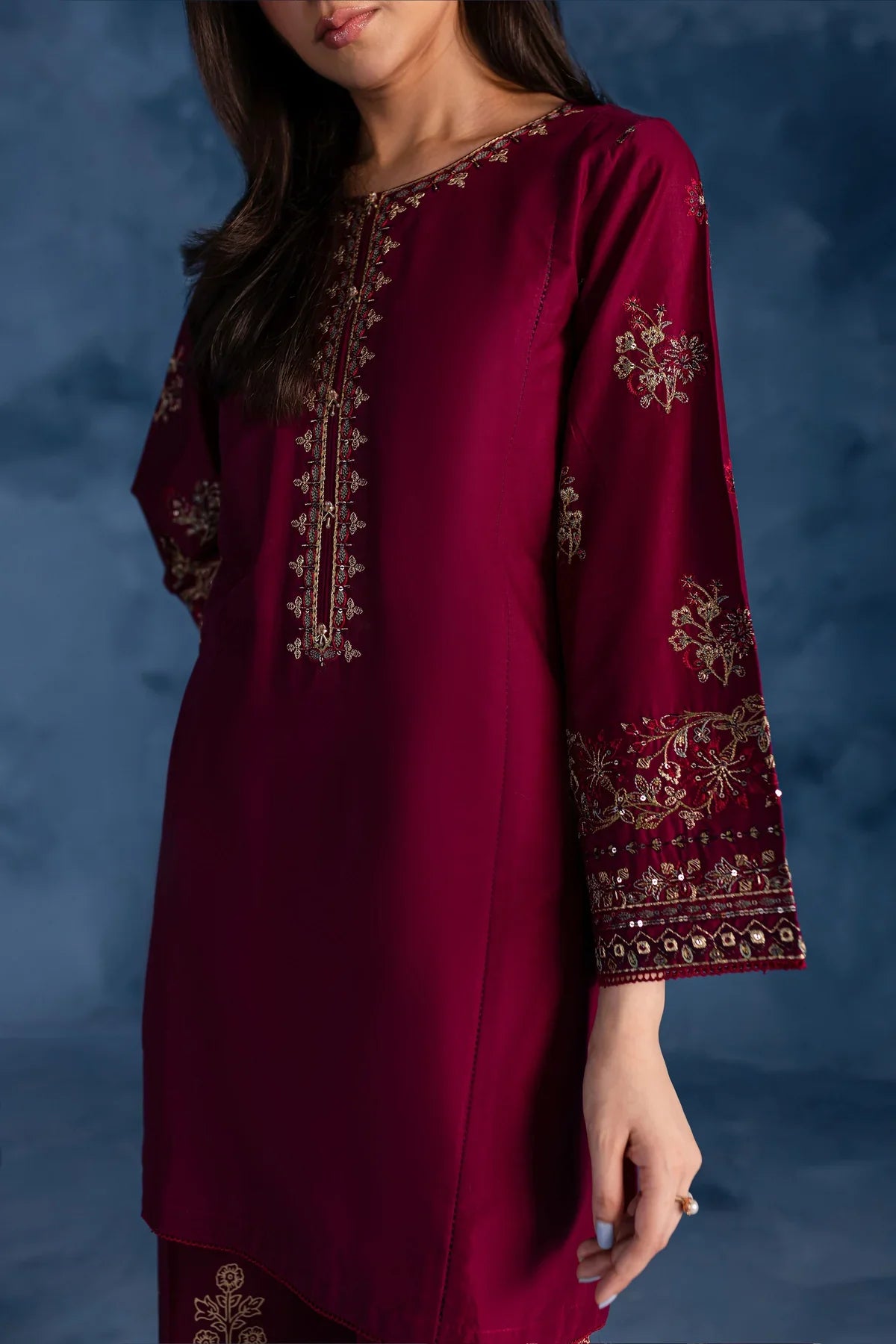 Cherry Charm 2Pc Embroidered Dress