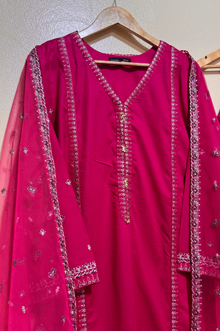 Best Selling - Berry Blush 3Pc Embroidered Lawn Dress