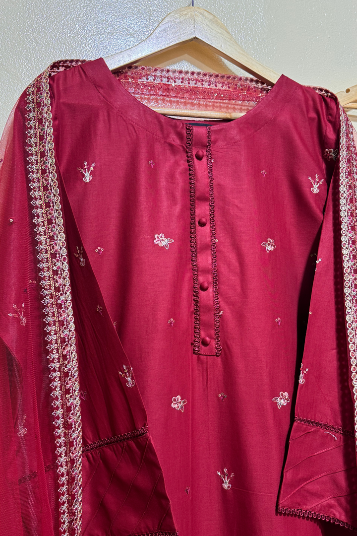 Best Selling - Ruby Mist 3Pc Embroidered Lawn Dress