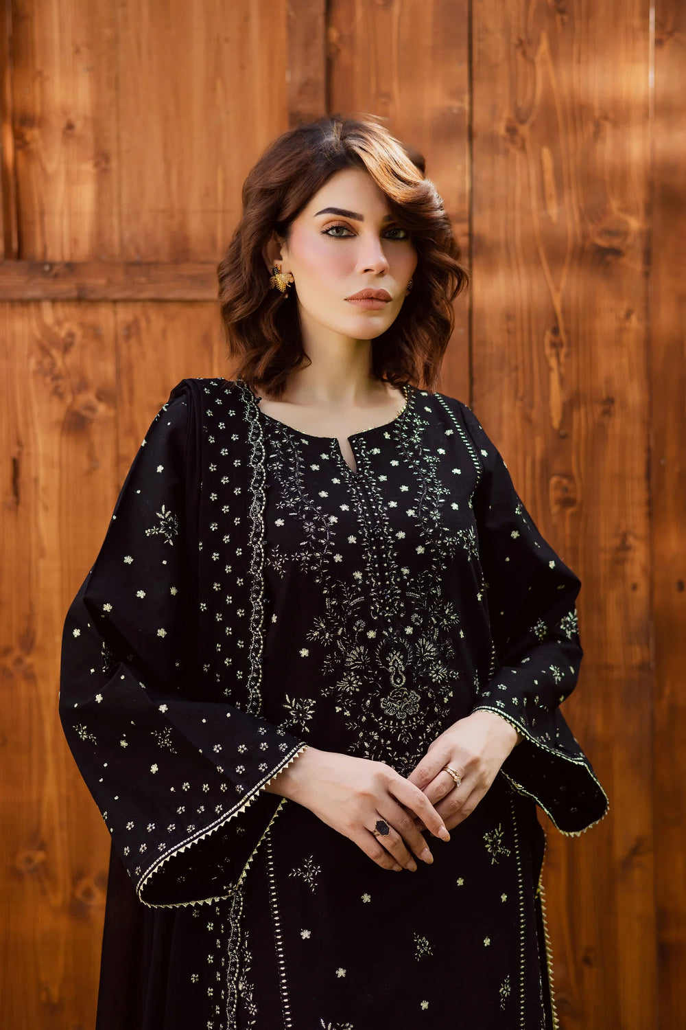 Best Selling - Aasfina 3Pc Embroidered Dress - Warisha Pret