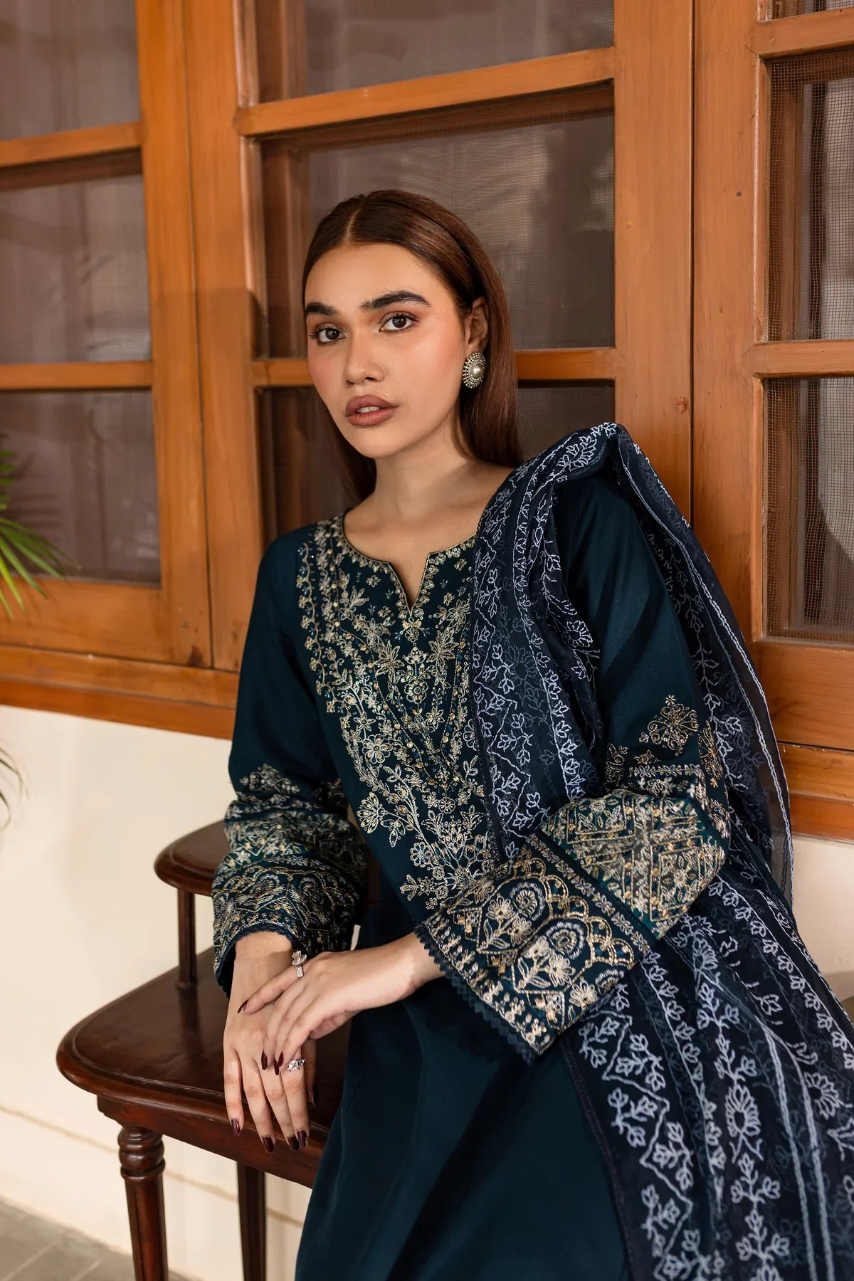 Amari 3Pc Embroidered Dress