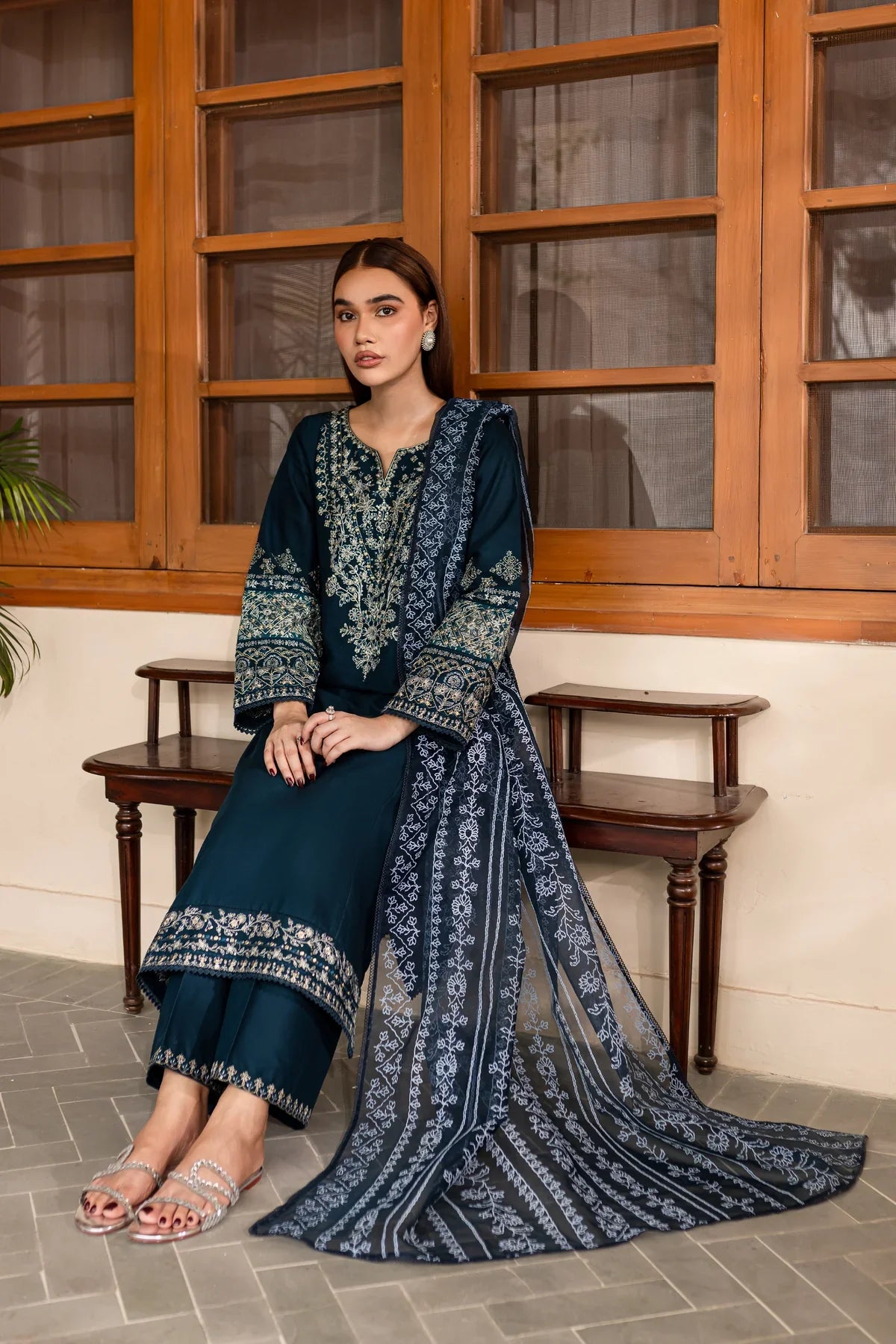 Amari 3Pc Embroidered Dress