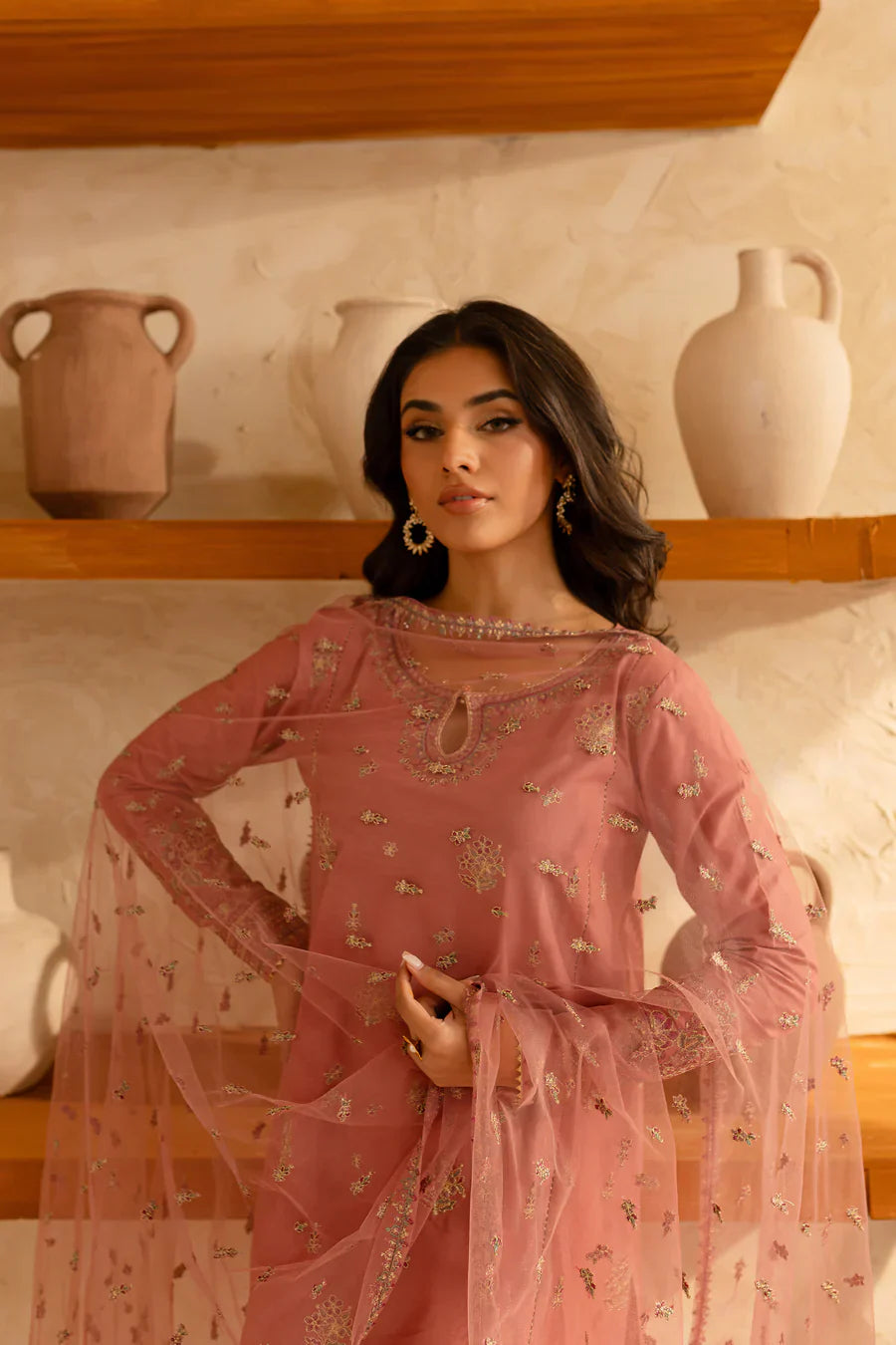 Bahar 3Pc Embroidered Dress