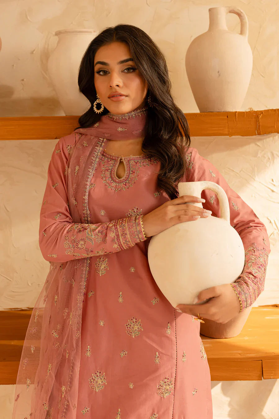 Bahar 3Pc Embroidered Dress