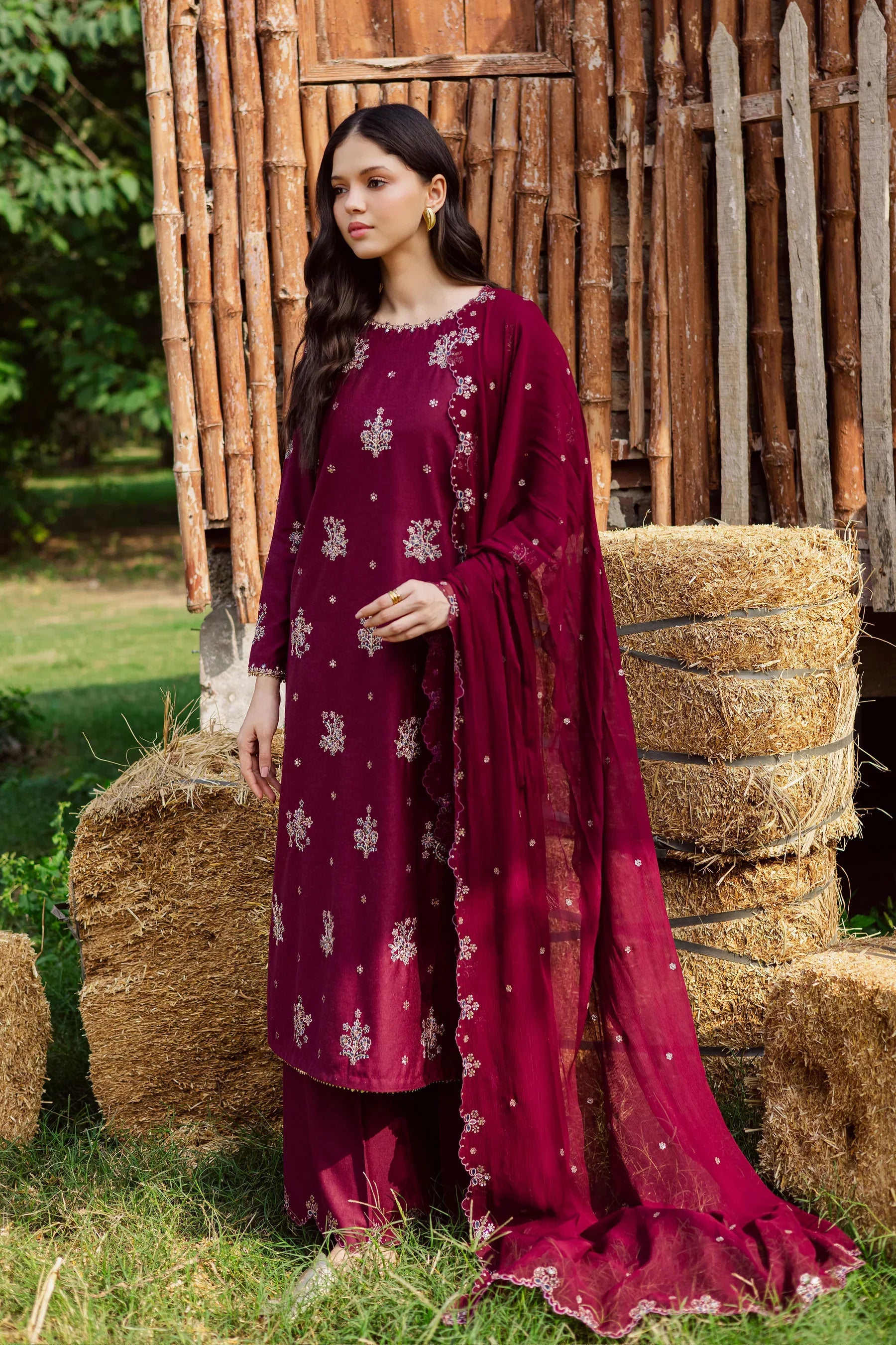 Bells 3Pc Embroidered Dress
