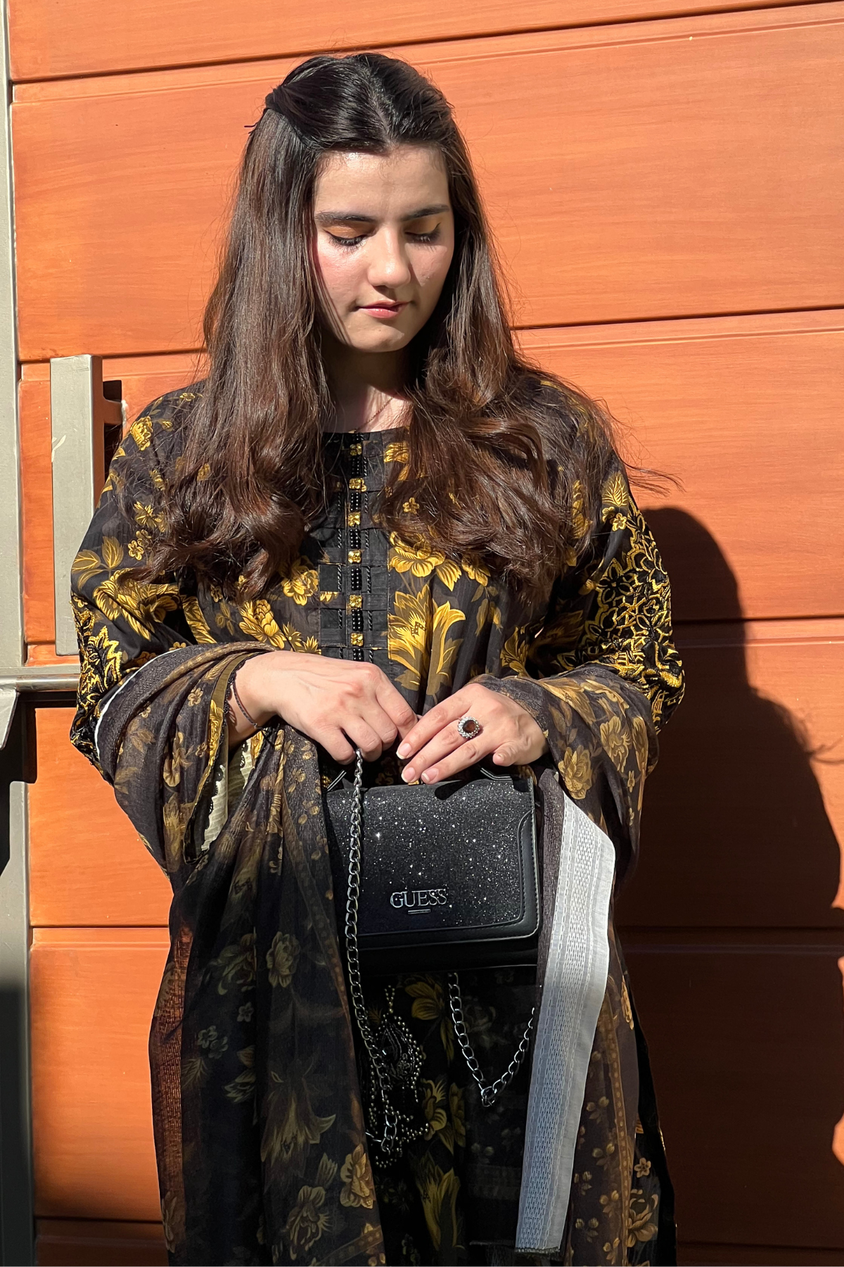 Black Gold Embroidered Dress