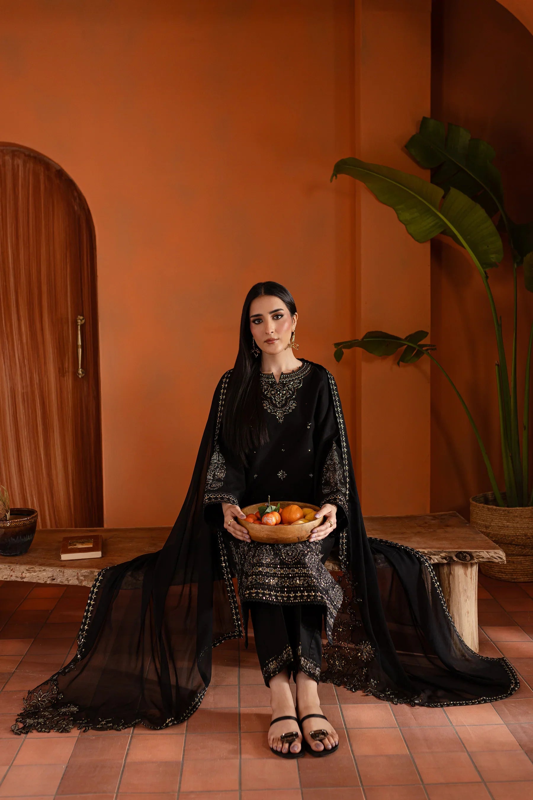 Black Magisk 3Pc Embroidered Dress Black Magisk 3Pc Embroidered Dress